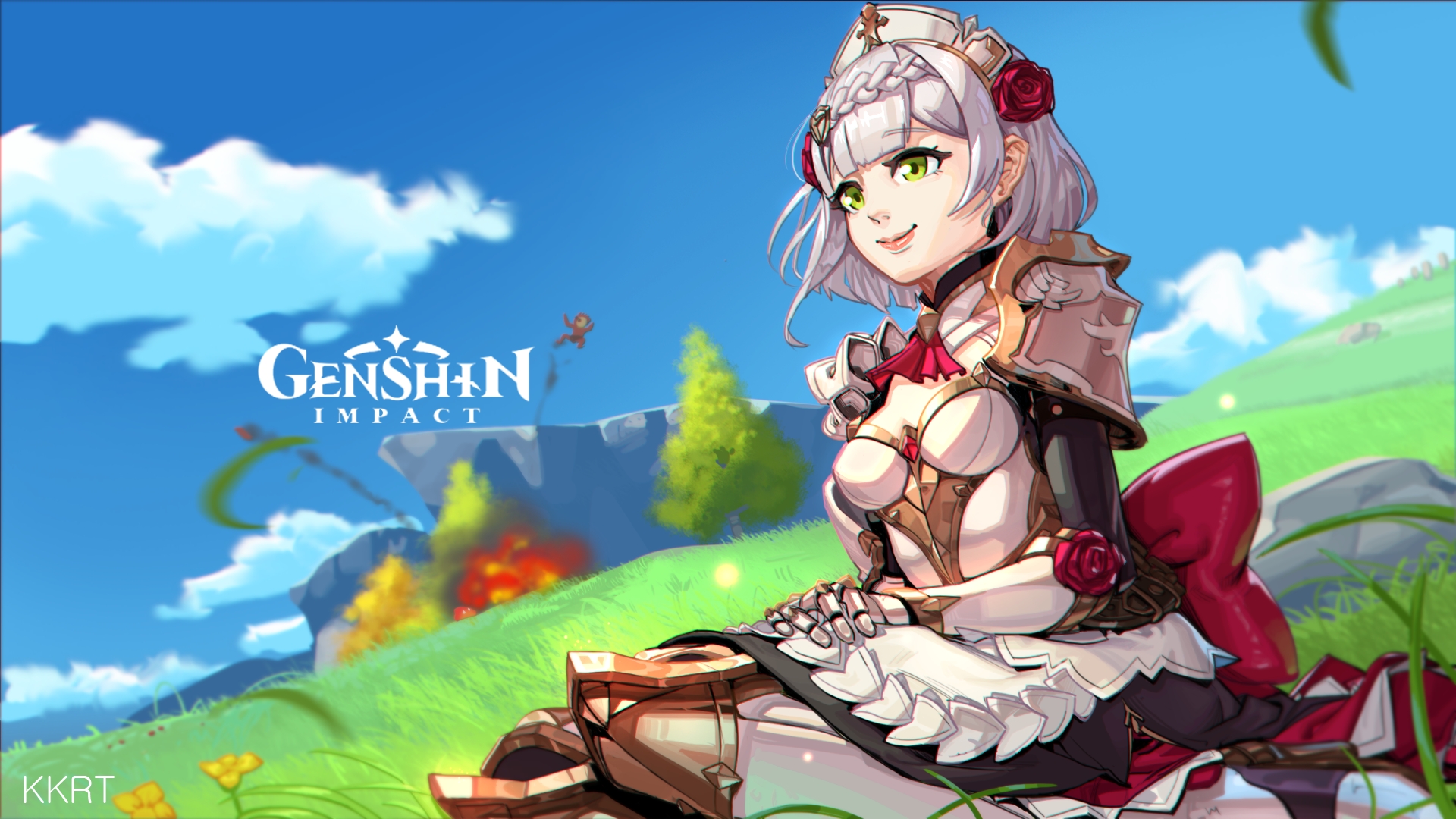 Laden Sie das Computerspiele, Genshin Impact, Noelle (Genshin Impact)-Bild kostenlos auf Ihren PC-Desktop herunter