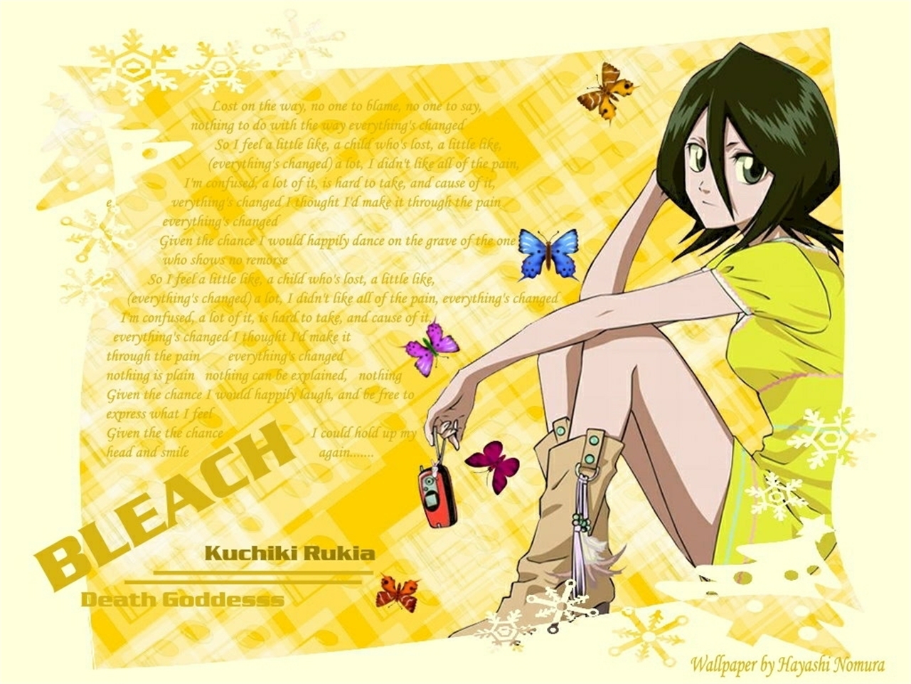 Handy-Wallpaper Bleach, Rukia Kuchiki, Animes kostenlos herunterladen.