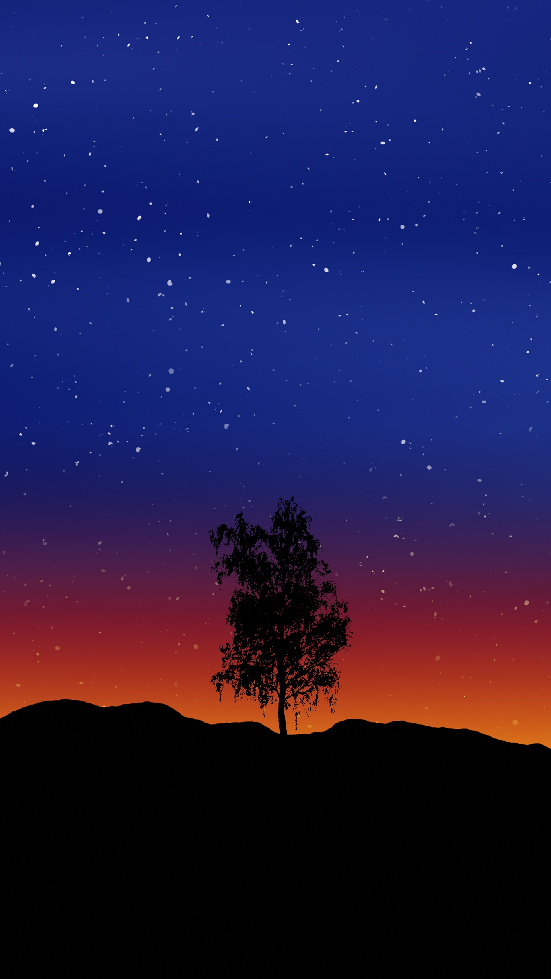 Free download wallpaper Tree, Wood, Lonely, Art, Starry Sky, Alone, Vector on your PC desktop