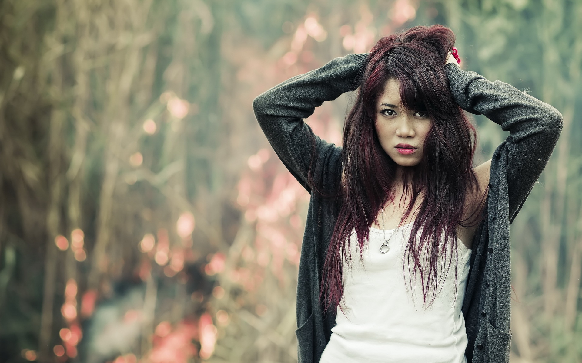 Free download wallpaper Gothic, Forest, Mood, Oriental, Women, Sensual, Asian on your PC desktop