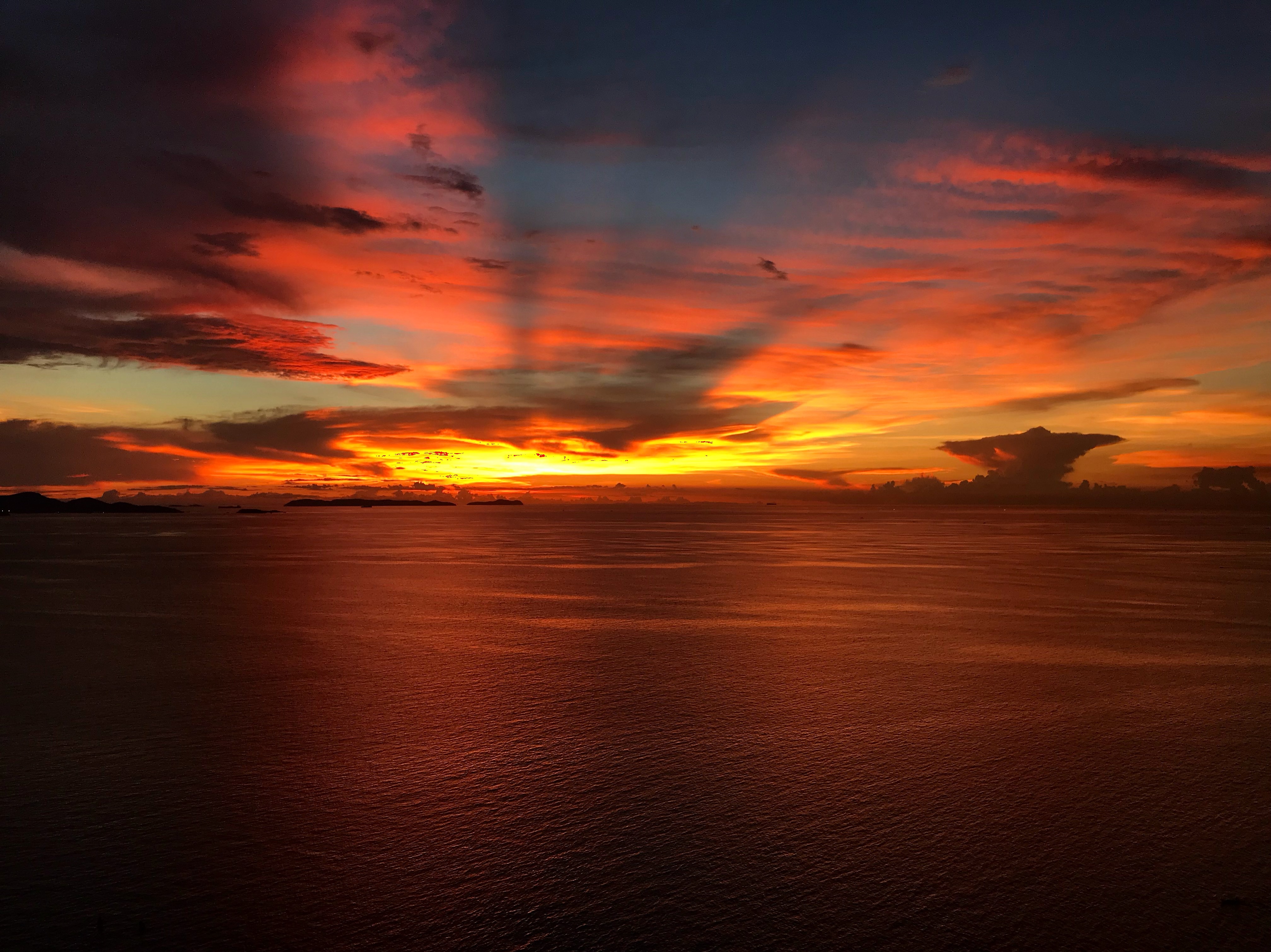 Free download wallpaper Sky, Clouds, Horizon, Dusk, Nature, Sunset, Twilight, Sea on your PC desktop