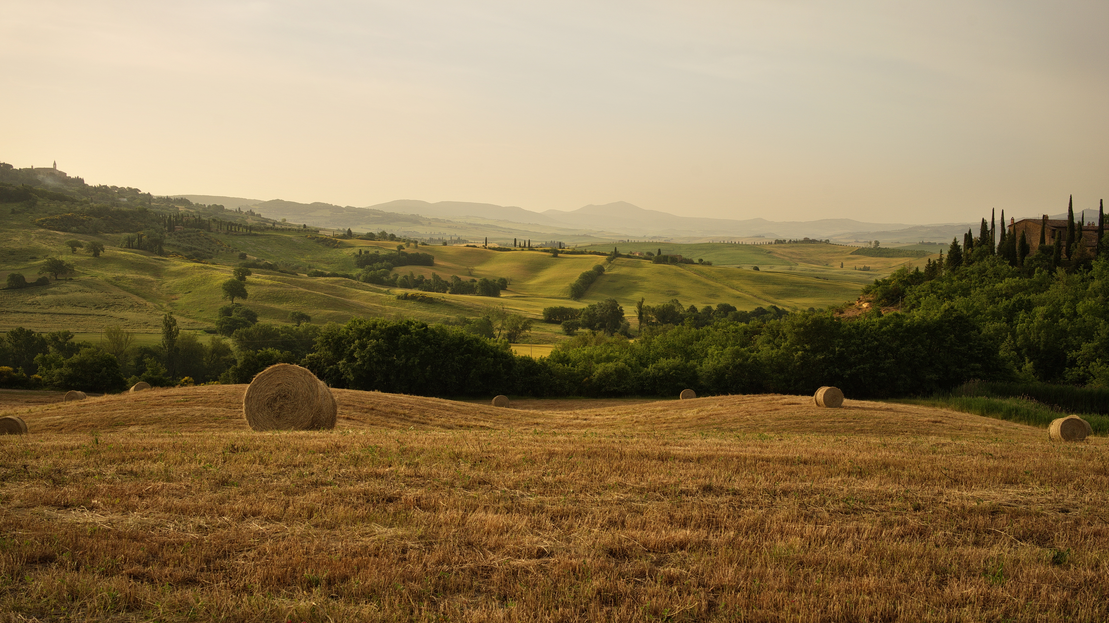 Download mobile wallpaper Field, Photography, Tuscany, Haystack for free.