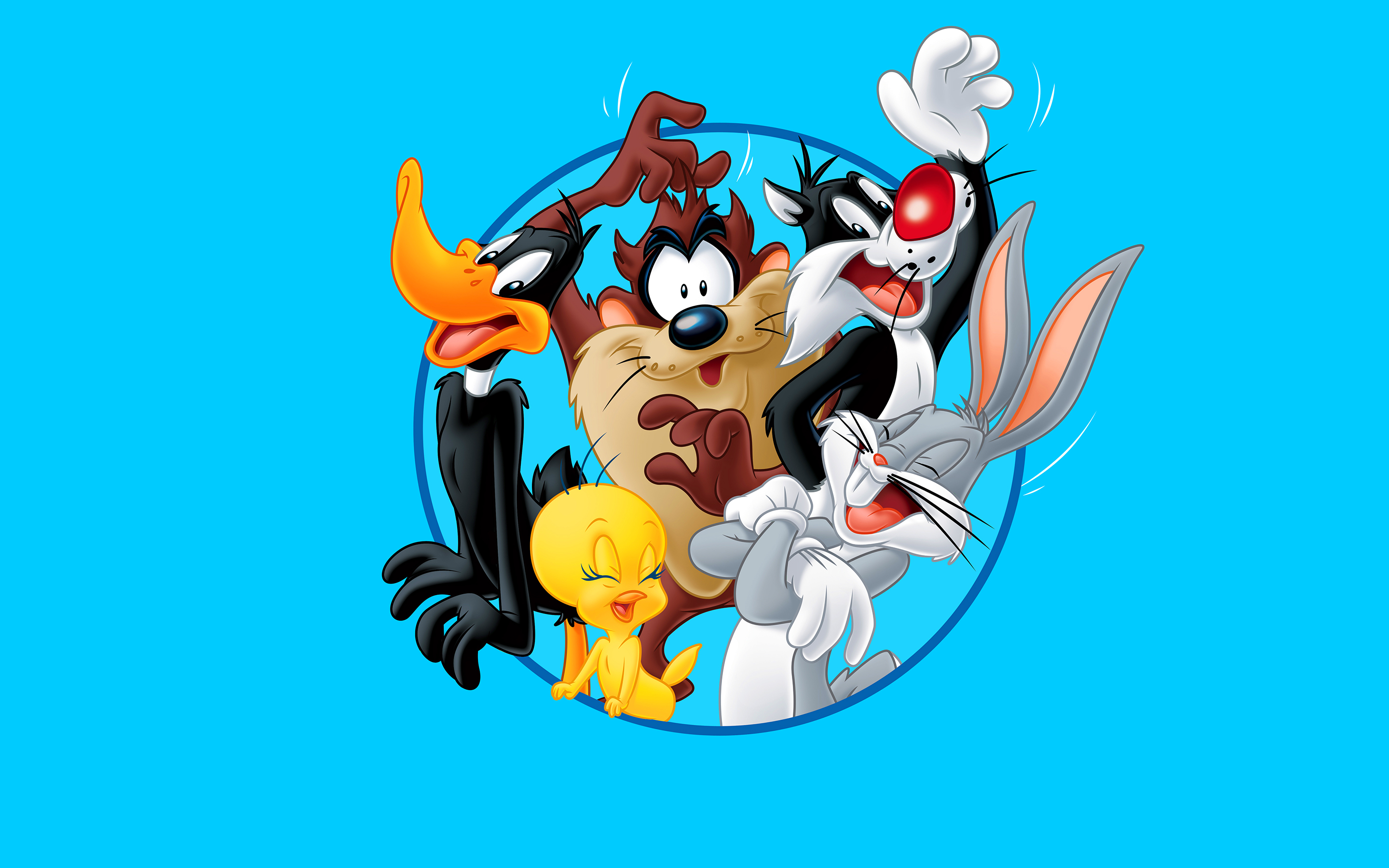 359642 télécharger le fond d'écran dessin animé, séries tv, looney tunes, bleu, lapin d'insectes, daffy duck, sylvestre (looney tunes), diable de tasmanie (looney tunes), tarte aux tweets - économiseurs d'écran et images gratuitement