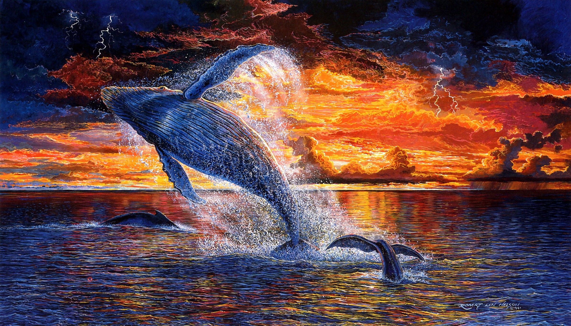 684165画像をダウンロード鯨, 動物, 違反, ファンタジー-壁紙とスクリーンセーバーを無料で