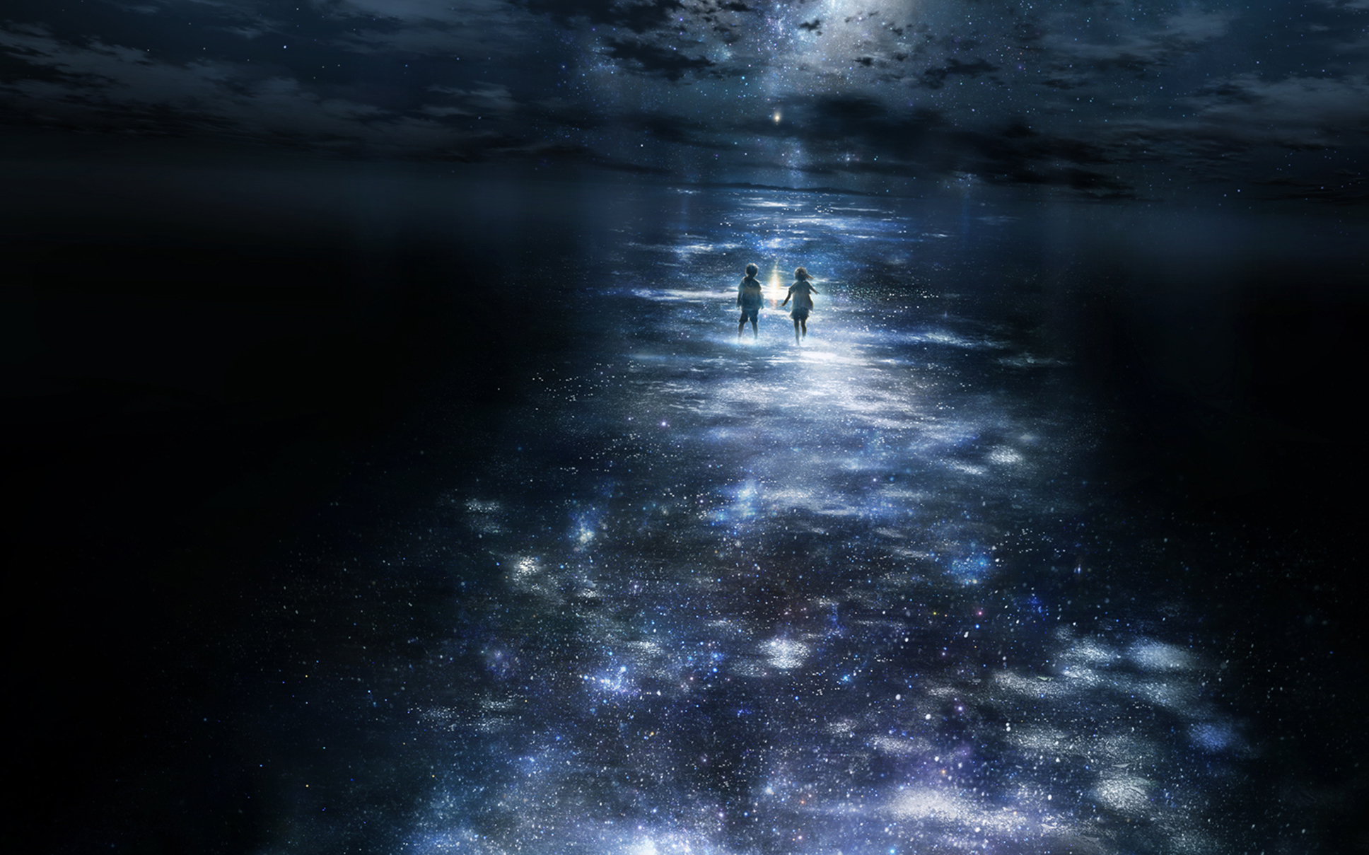 Free download wallpaper Anime, Stars, Reflection, Space, Cloud, Original on your PC desktop