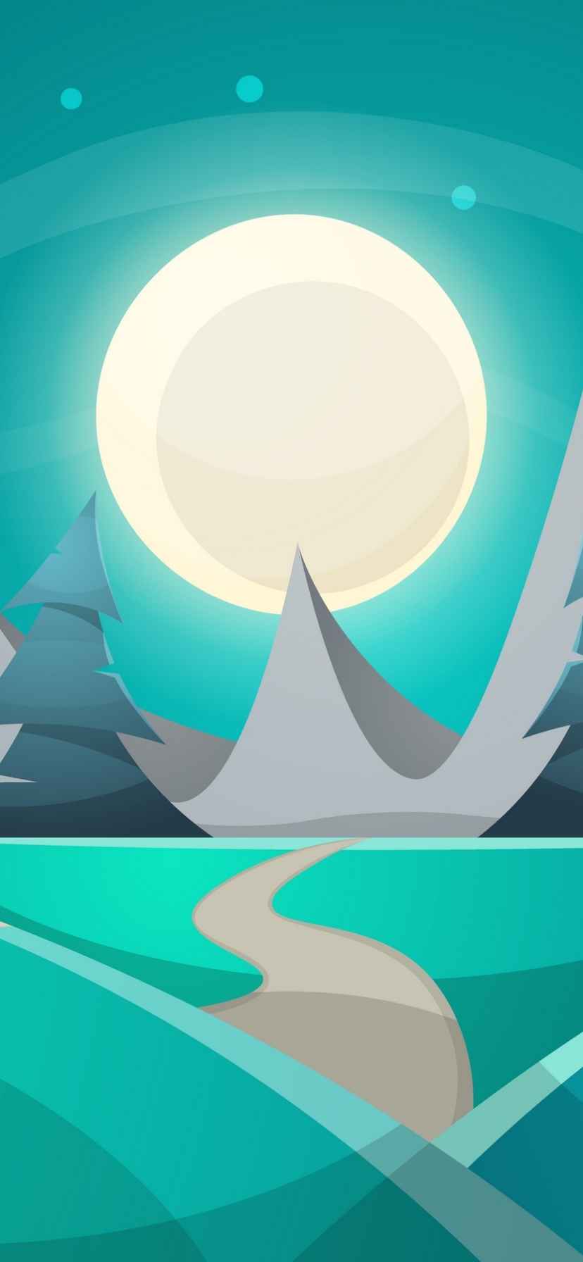 Download mobile wallpaper Moon, Mountain, Artistic for free.