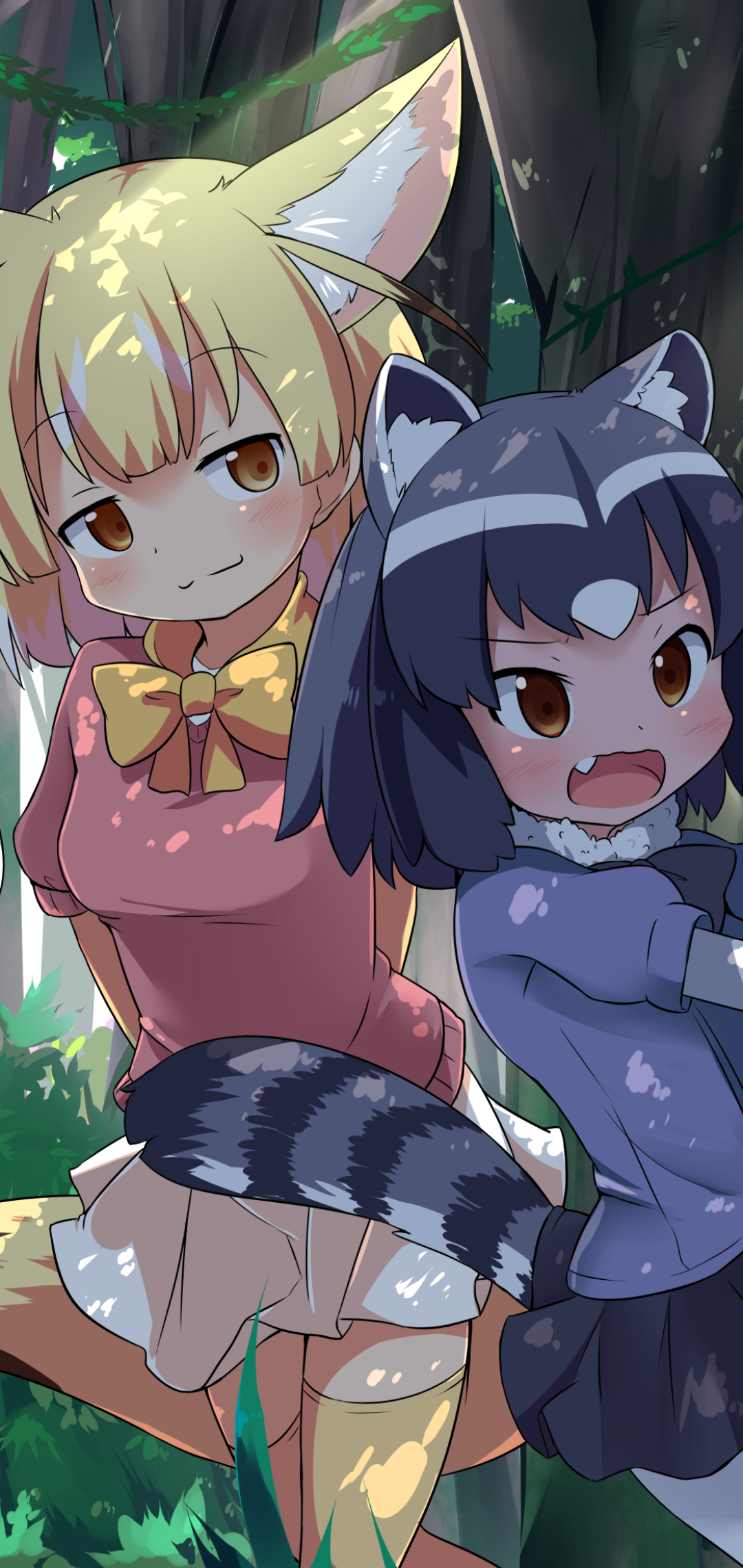 anime, kemono friends, fennec (kemono friends), raccoon (kemono friends)