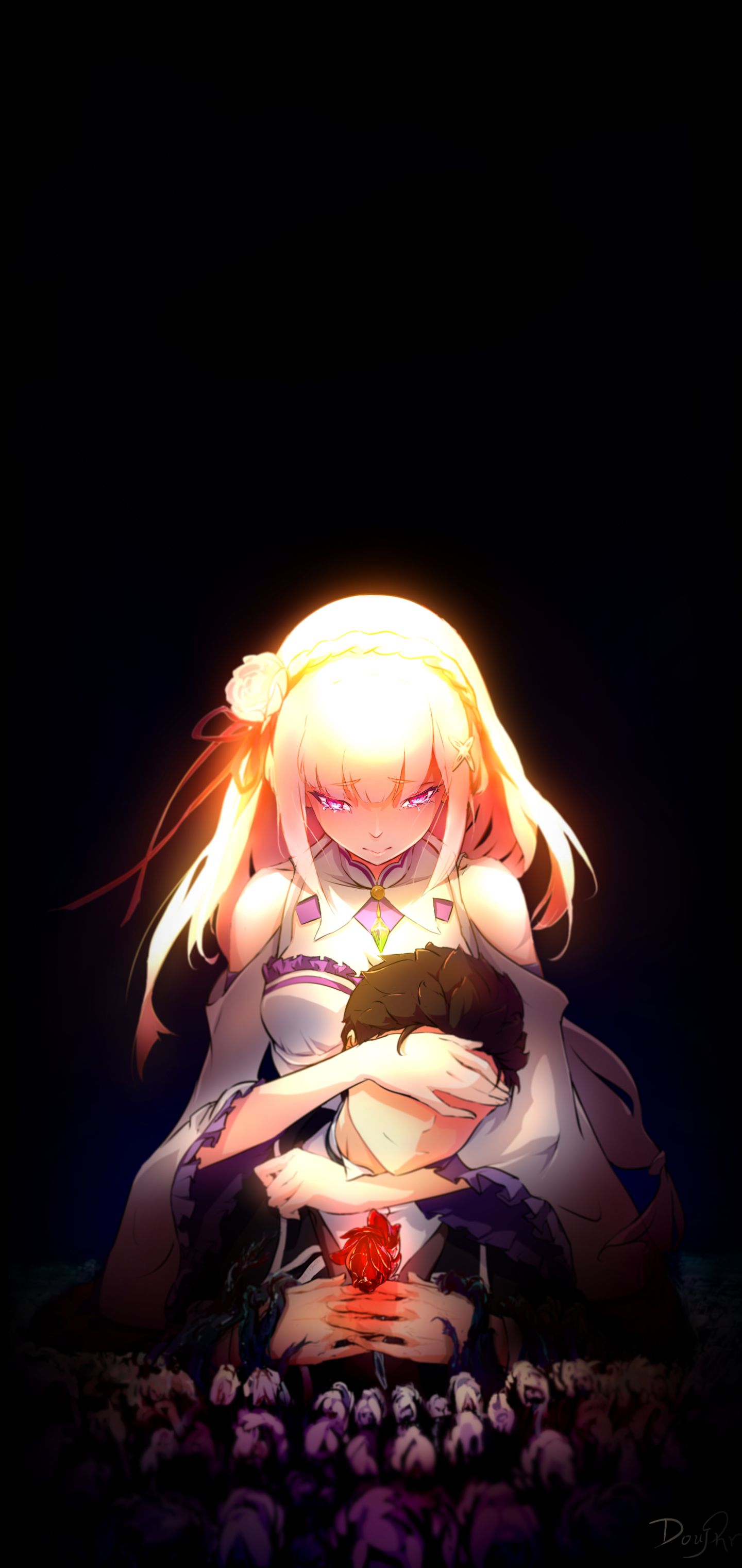 Descarga gratuita de fondo de pantalla para móvil de Animado, Emilia (Re:zero), Re:zero Comenzando La Vida En Otro Mundo, Subaru Natsuki.