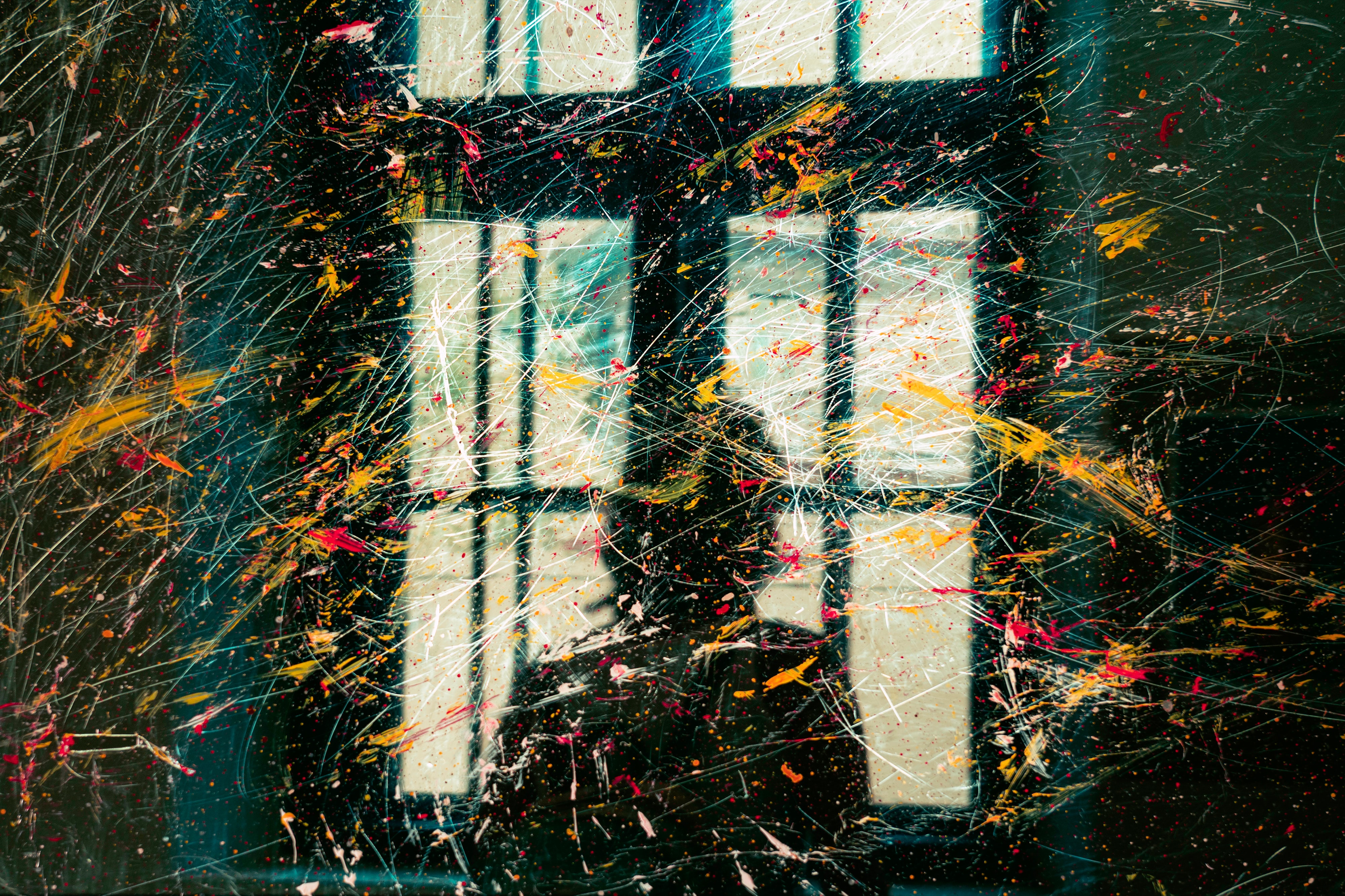 silhouette, abstract, spray, blur, smooth, paint, girl, window Smartphone Background