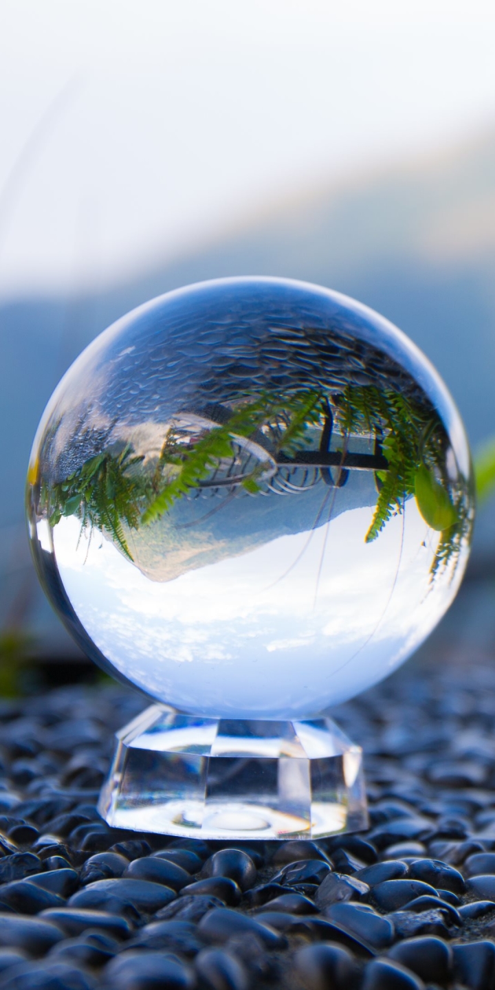 Download mobile wallpaper Reflection, Glass, Photography, Globe for free.