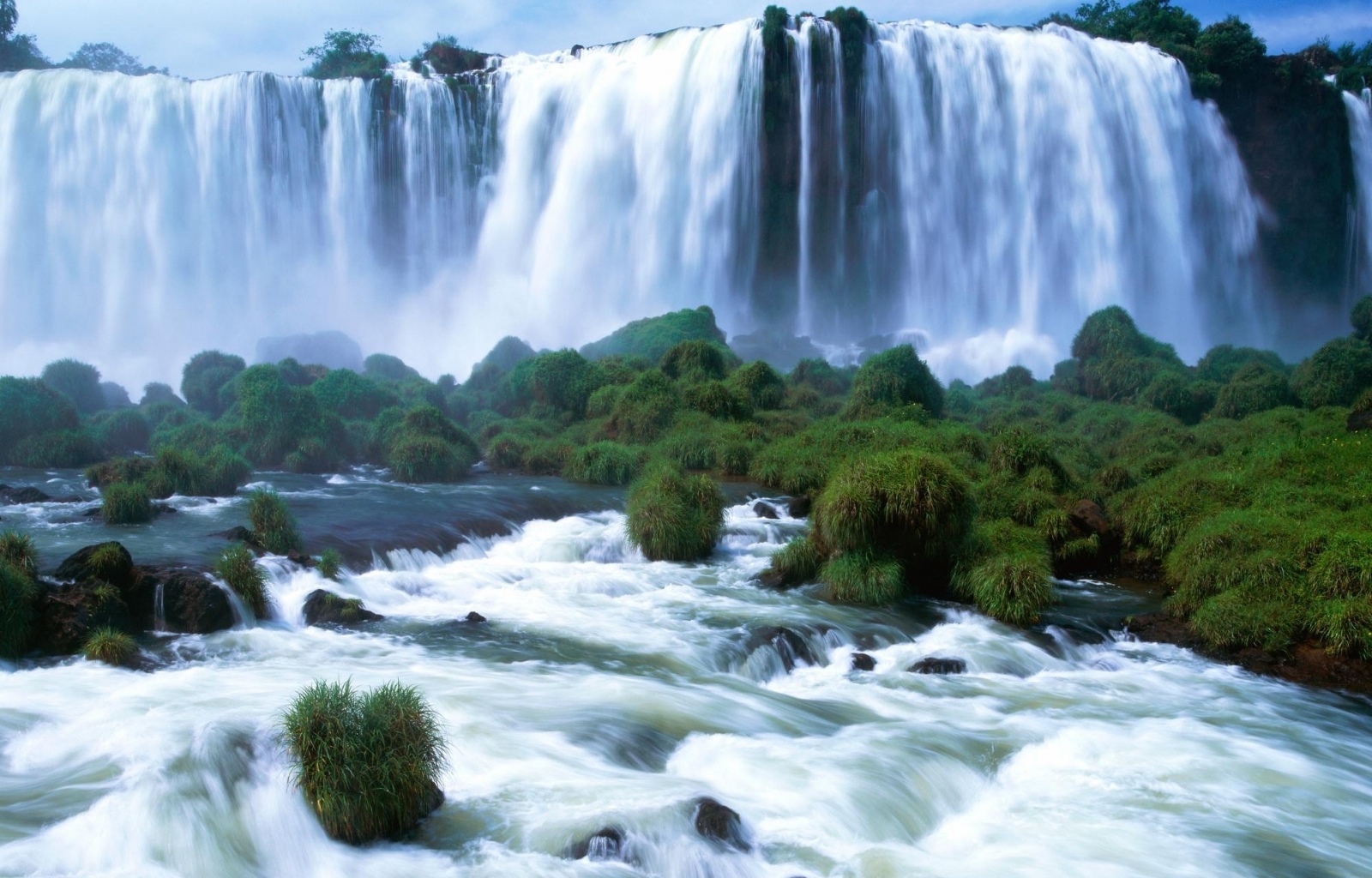 waterfalls, landscape, water, blue HD wallpaper