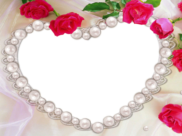 Handy-Wallpaper Rosa, Liebe, Rose, Perle, Halskette, Künstlerisch, Herzförmig kostenlos herunterladen.