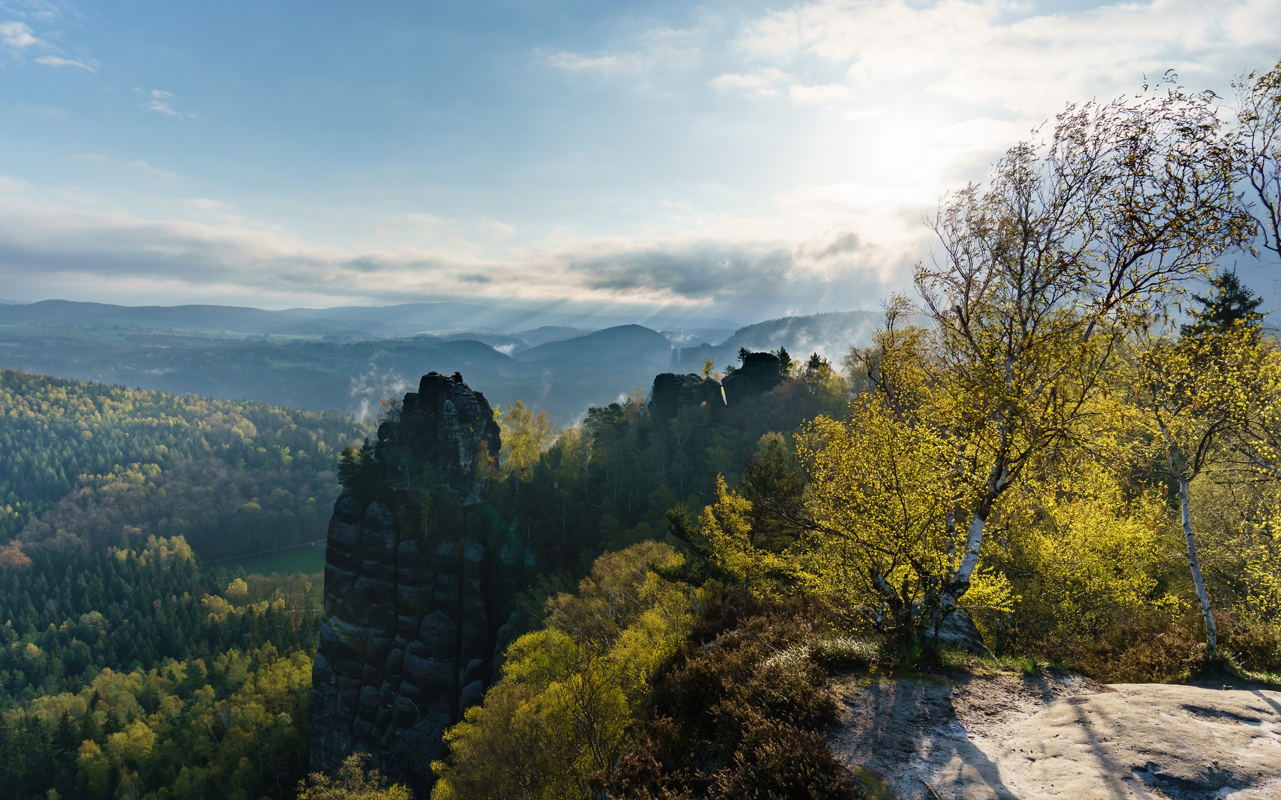 Free download wallpaper Landscape, Nature, Sky, Mountains, Mountain, Tree, Earth, Cloud on your PC desktop