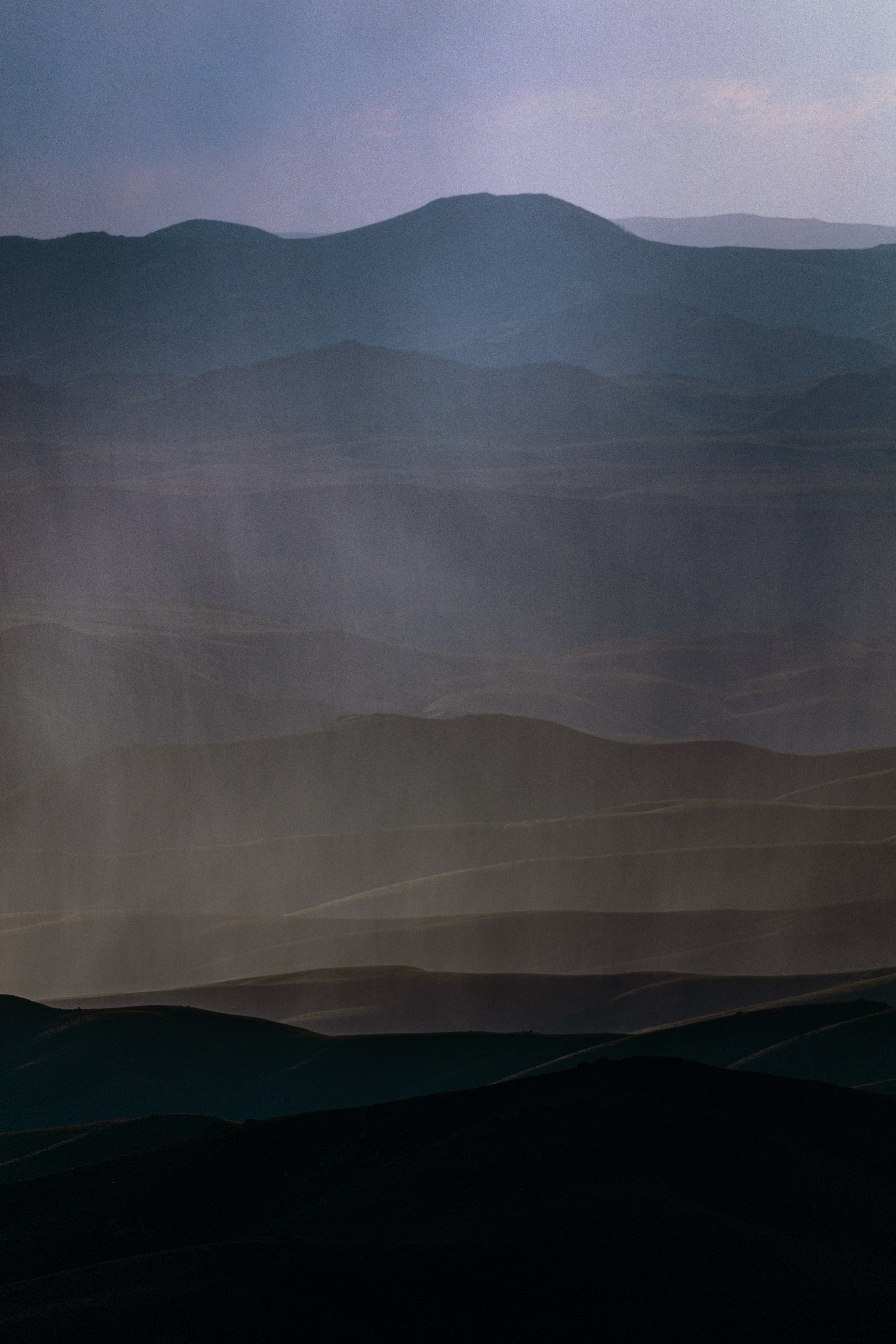 Download mobile wallpaper Fog, Mountains, Hills, Nature, Landscape, Dark for free.