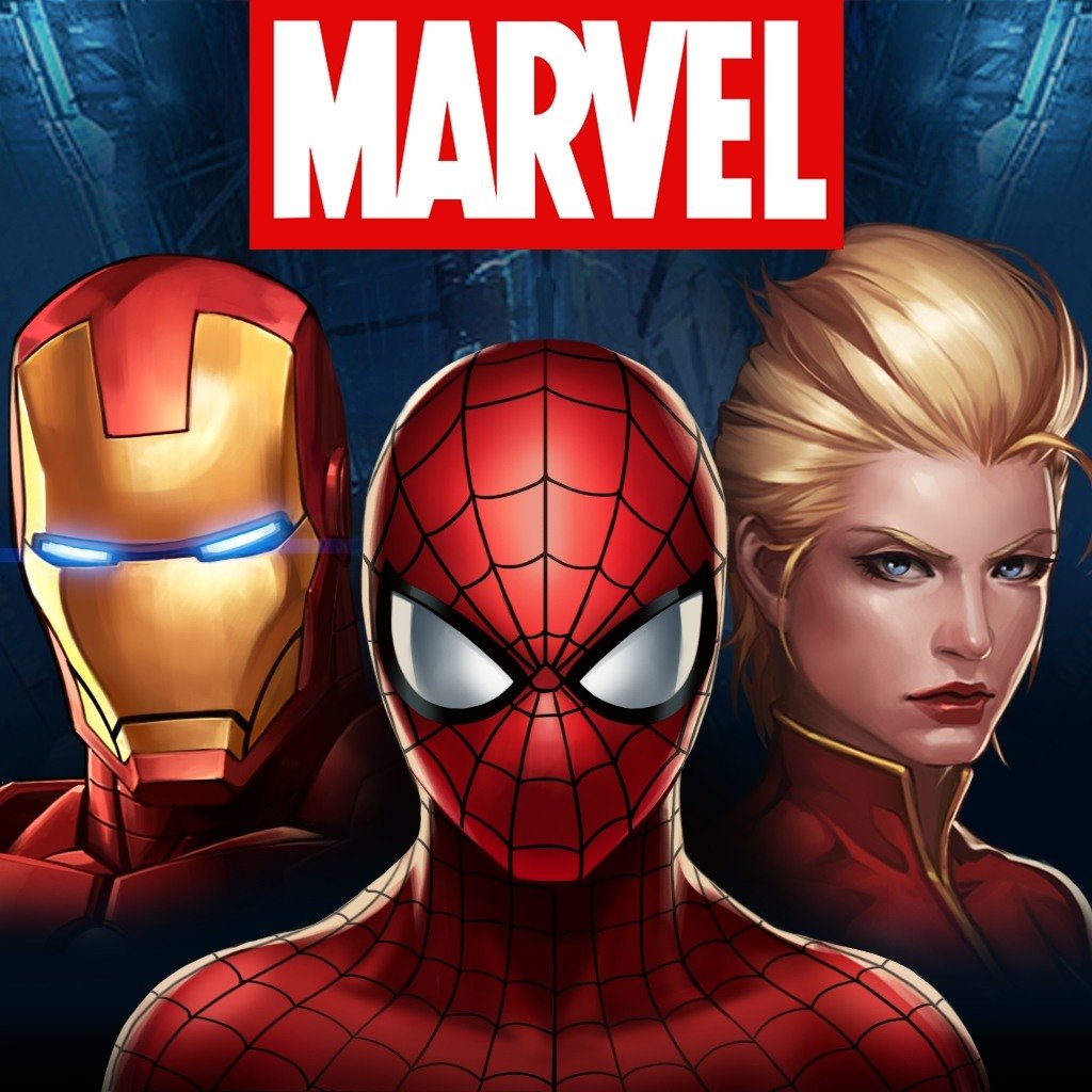 Скачати мобільні шпалери Людина Павук, Залізна Людина, Відеогра, Капітан Марвел, Marvel: Future Fight безкоштовно.