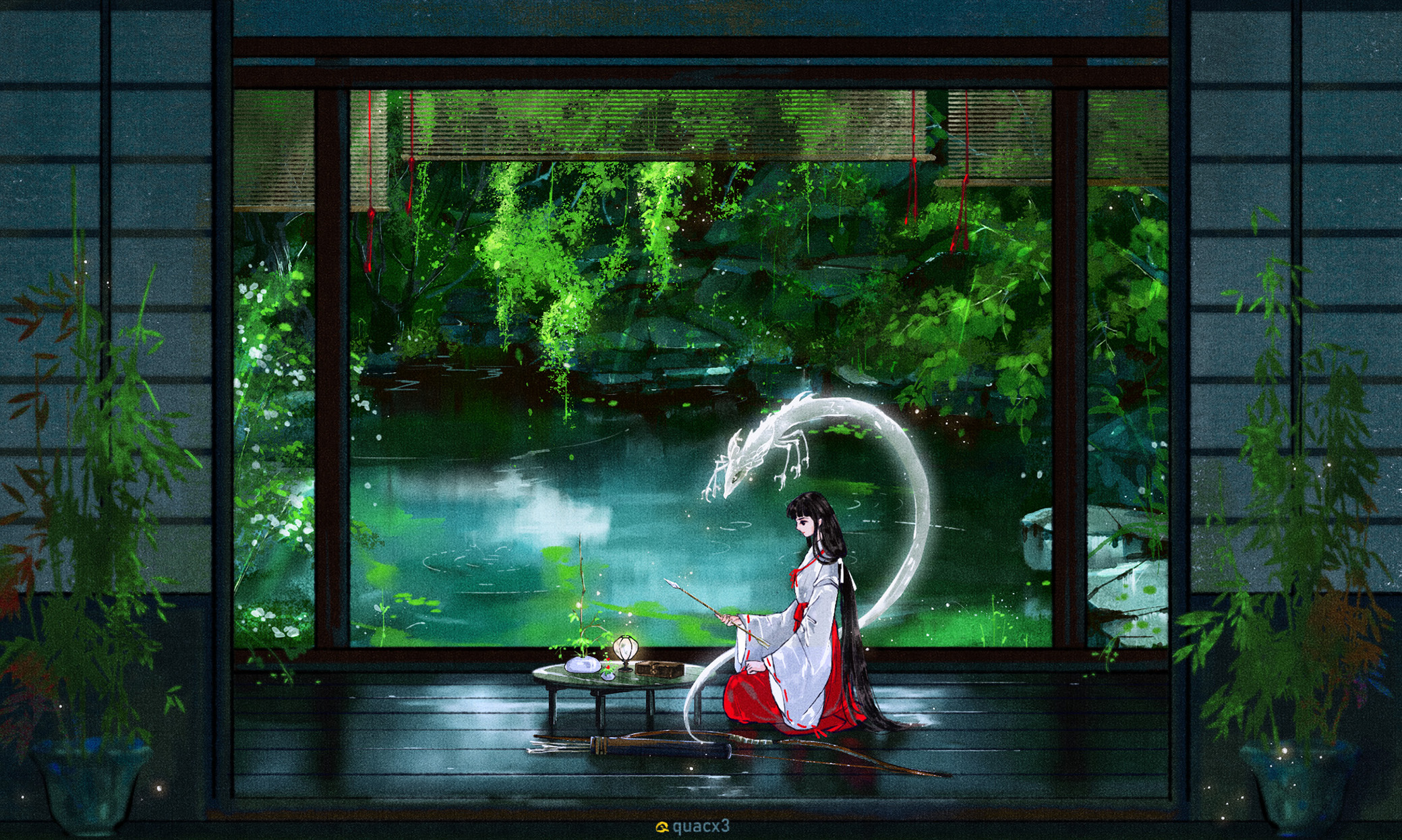 1039524 Bild herunterladen animes, mädchen, kikyō (inuyasha), lange haare - Hintergrundbilder und Bildschirmschoner kostenlos