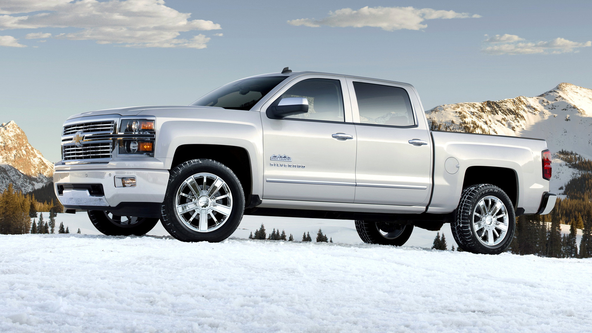 Download mobile wallpaper Winter, Snow, Chevrolet, Car, Vehicles, White Car, Chevrolet Silverado for free.
