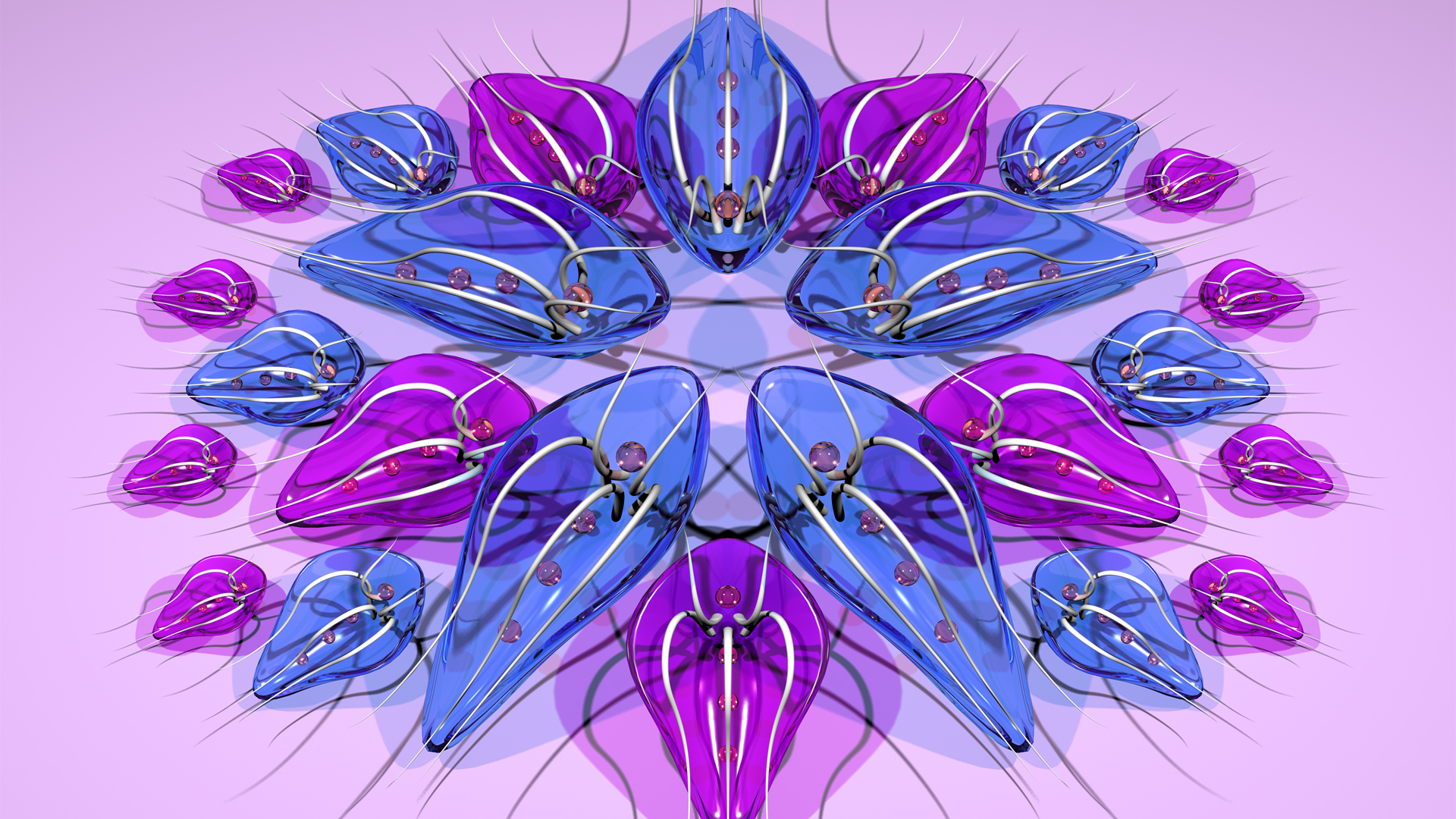 Download mobile wallpaper Flowers, Flower, 3D, Purple, Artistic for free.