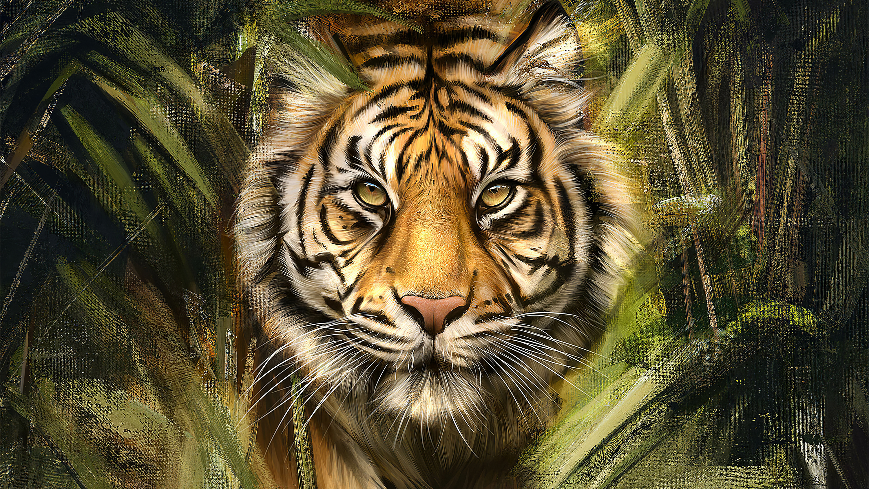 Baixar papel de parede para celular de Fantasia, Tigre, Pintura gratuito.