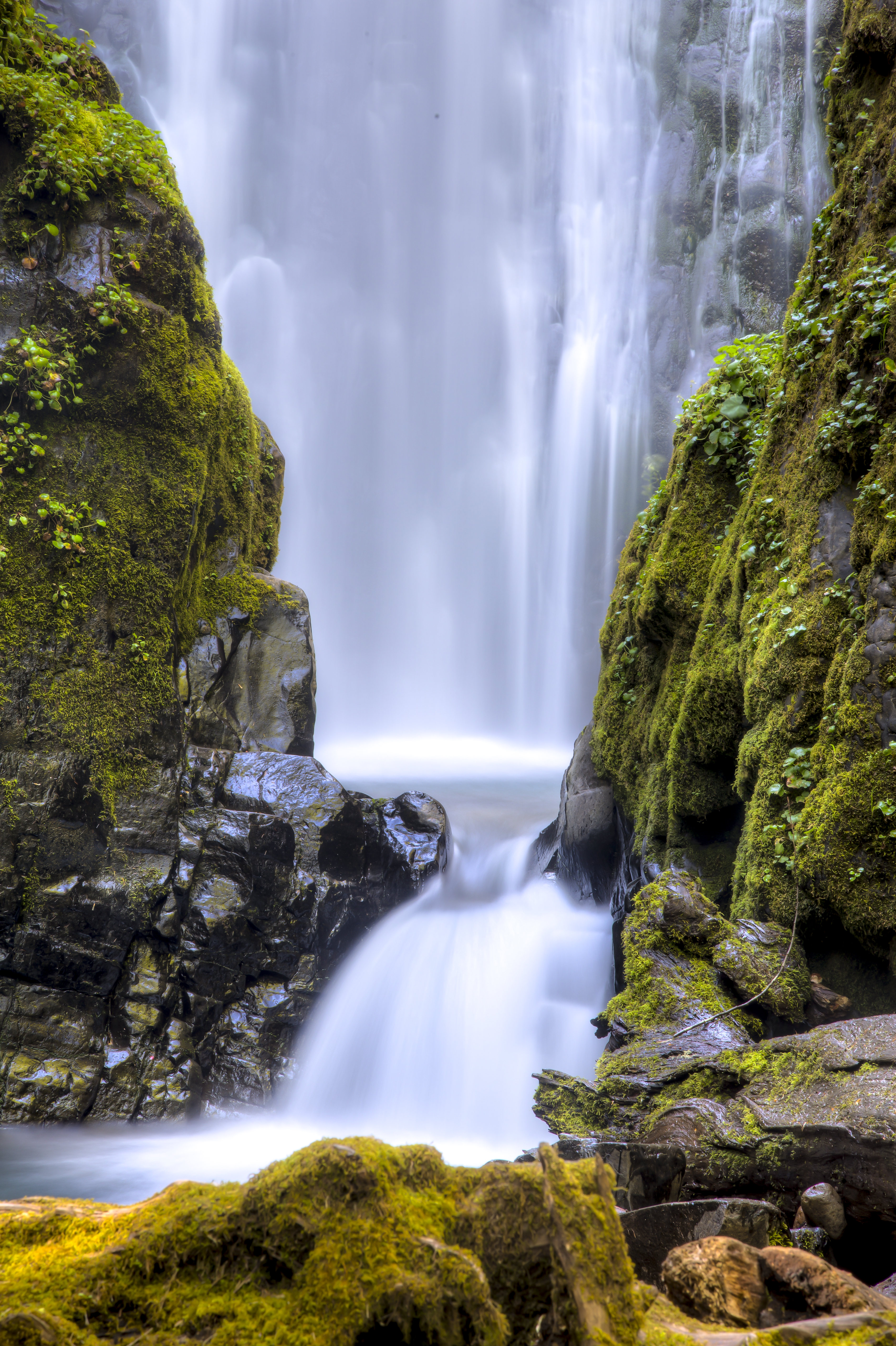 waterfall, nature, stones, rocks, flow, moss, stream HD wallpaper