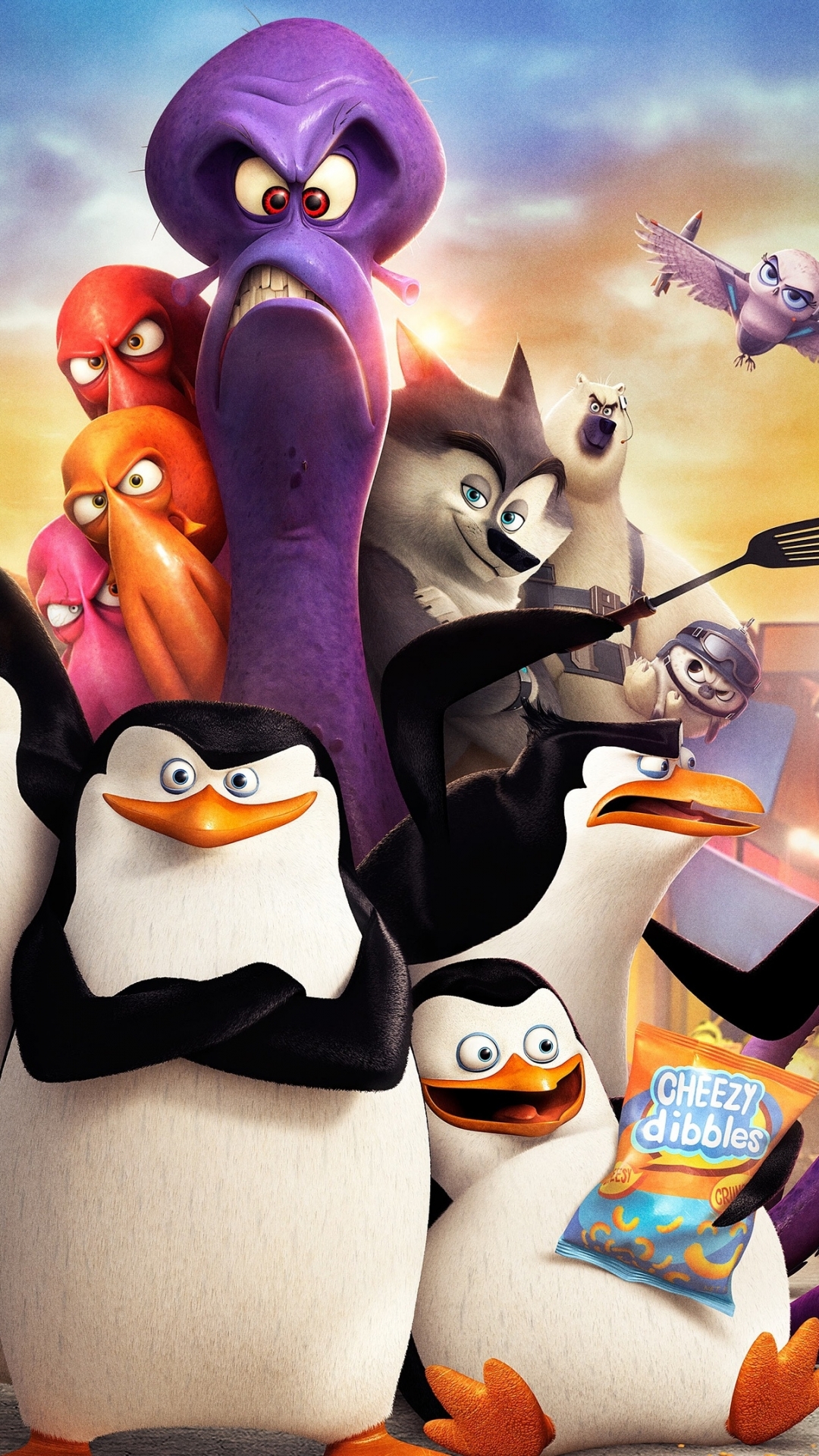 無料モバイル壁紙映画, マダガスカルのペンギンをダウンロードします。