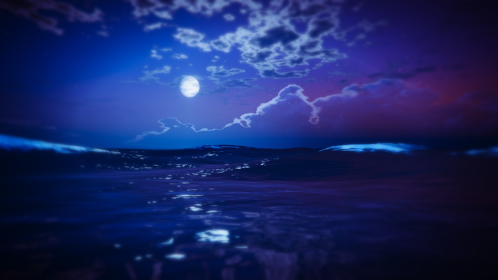 Download mobile wallpaper Water, Sky, Night, Moon, Cloud, Video Game, Grand Theft Auto V for free.