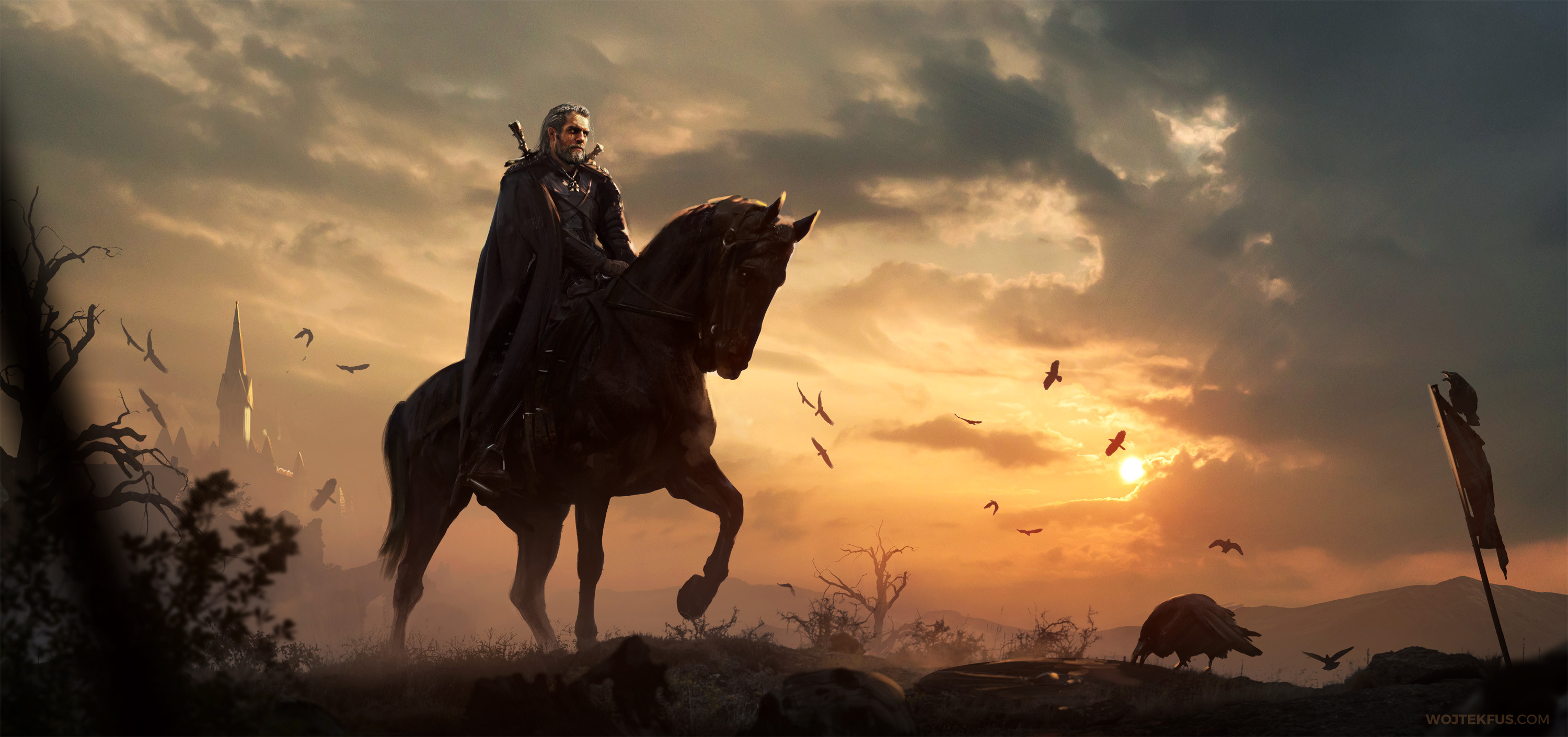 Download mobile wallpaper Warrior, Horse, Video Game, The Witcher, Geralt Of Rivia, The Witcher 3: Wild Hunt for free.