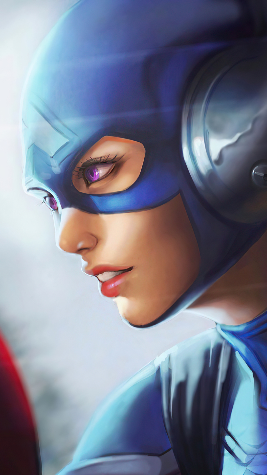 Download mobile wallpaper Captain America, Comics, Purple Eyes, Genderbend for free.