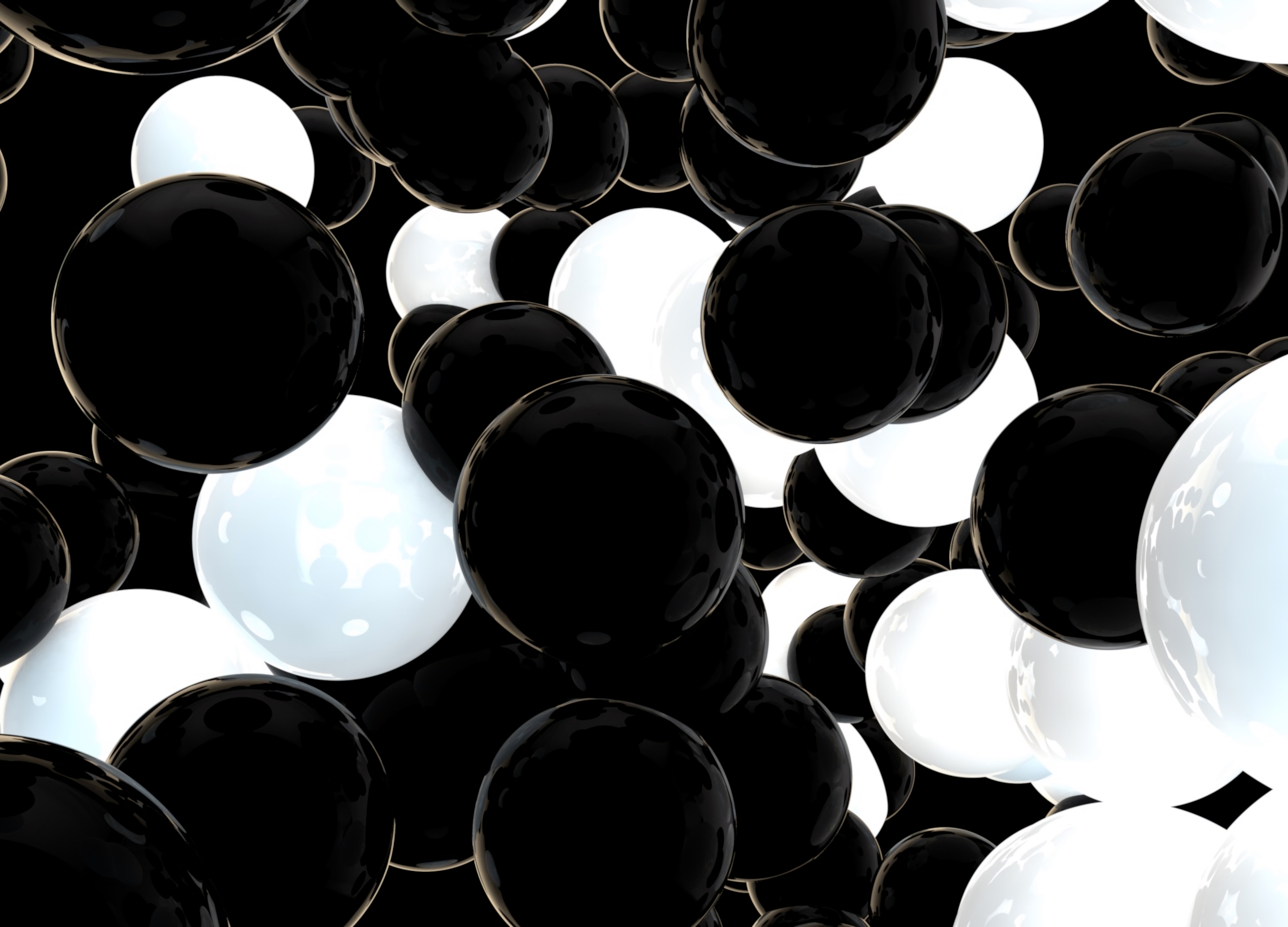 60087 télécharger l'image noir, blanc, 3d, le noir, des balles, balles, sphère, sphères - fonds d'écran et économiseurs d'écran gratuits