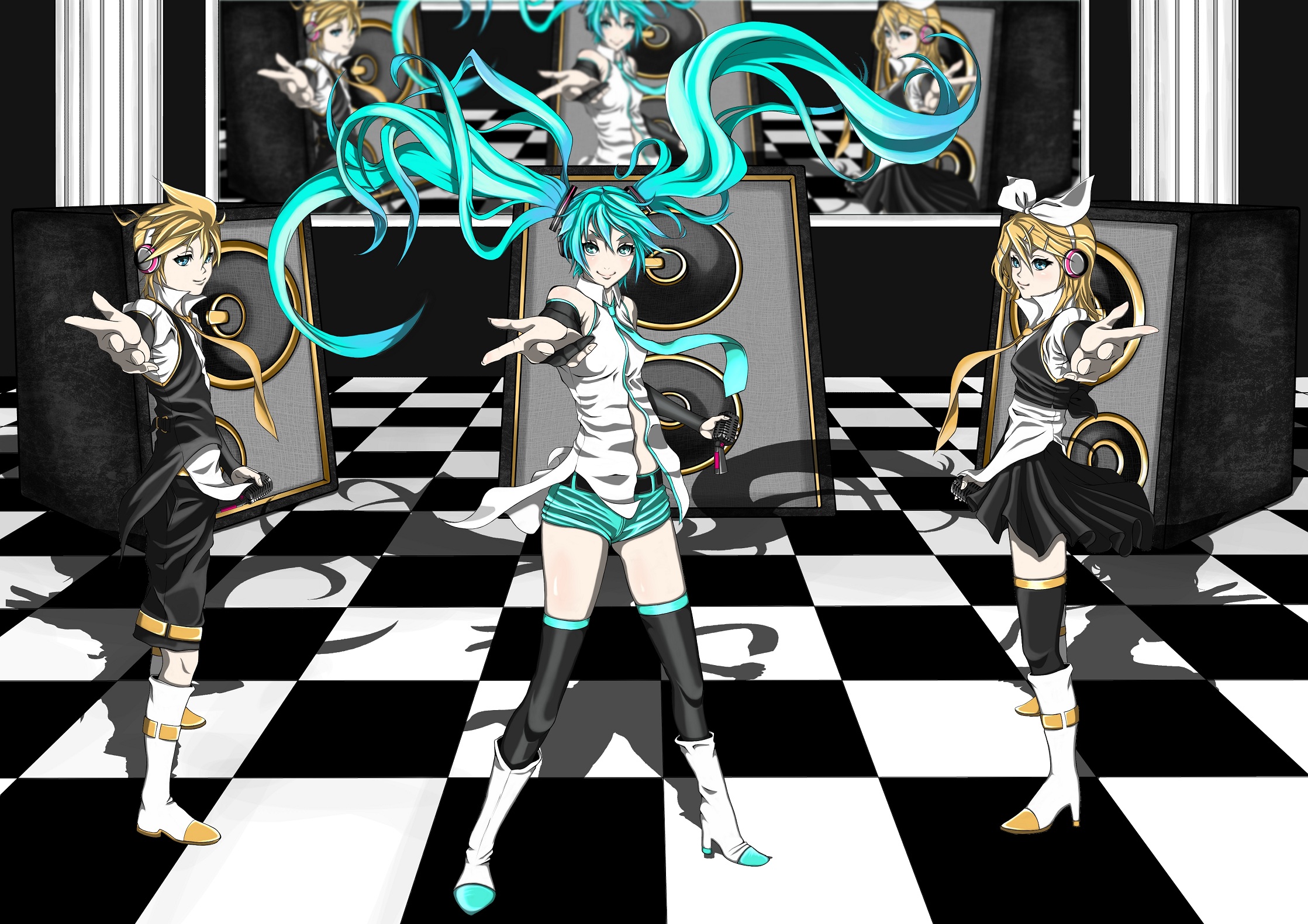 Handy-Wallpaper Vocaloid, Hatsune Miku, Animes, Rin Kagamine, Len Kagamine kostenlos herunterladen.