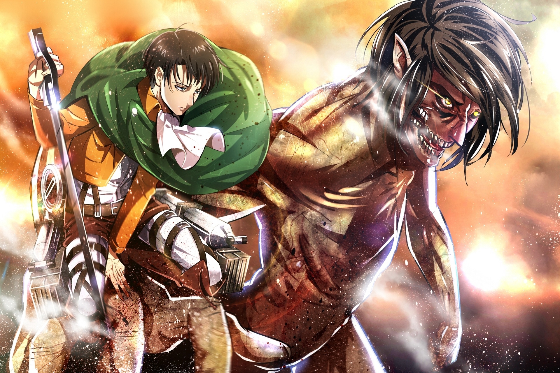 Free download wallpaper Anime, Eren Yeager, Attack On Titan, Levi Ackerman on your PC desktop