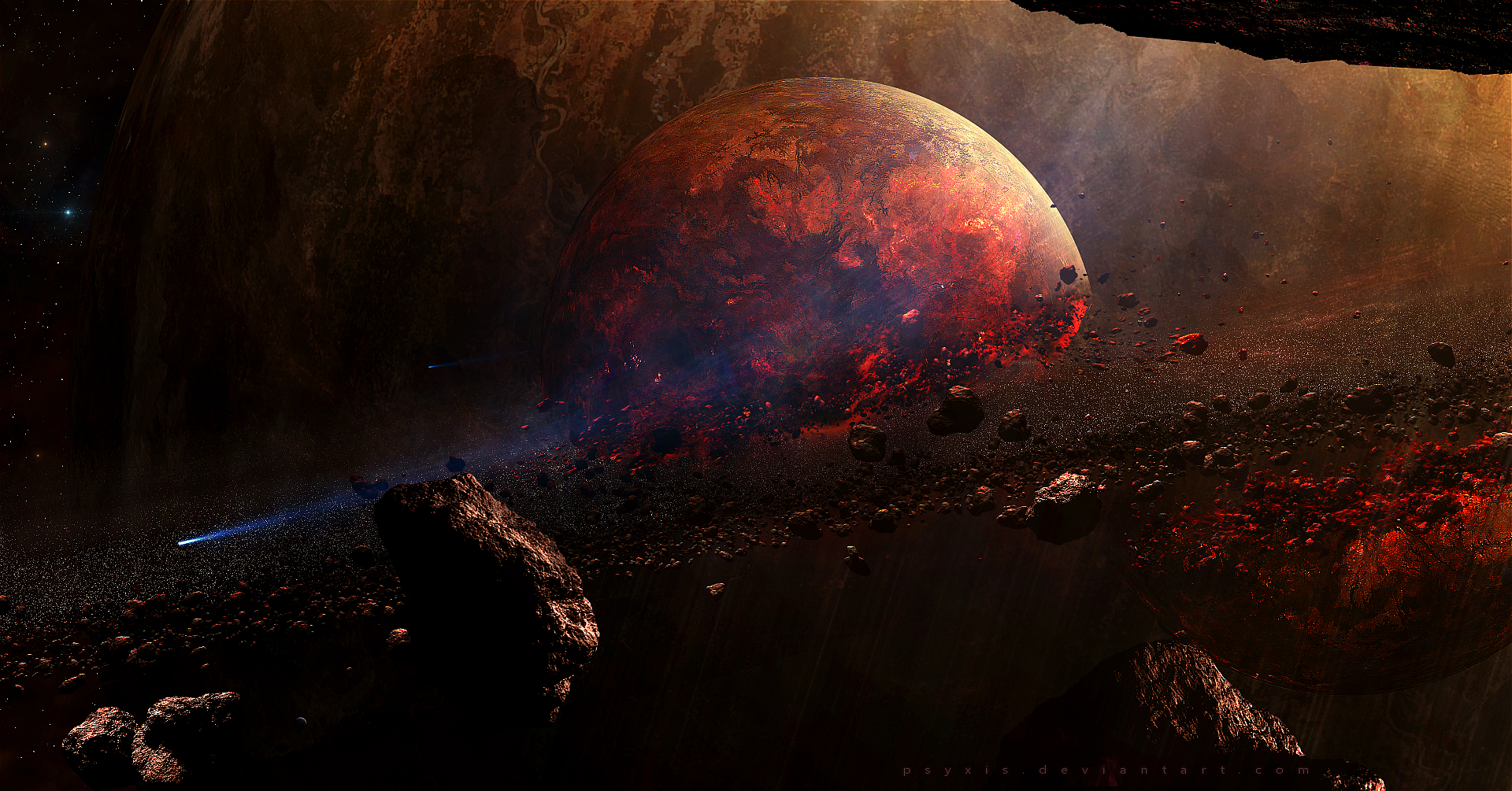 Free download wallpaper Space, Planet, Sci Fi, Asteroid on your PC desktop