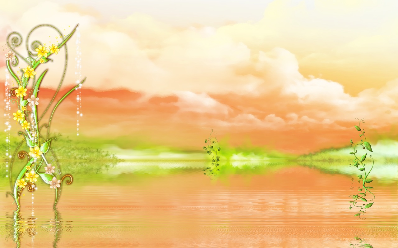 Download mobile wallpaper Landscape, Nature, Artistic, Cloud, Peach (Color) for free.