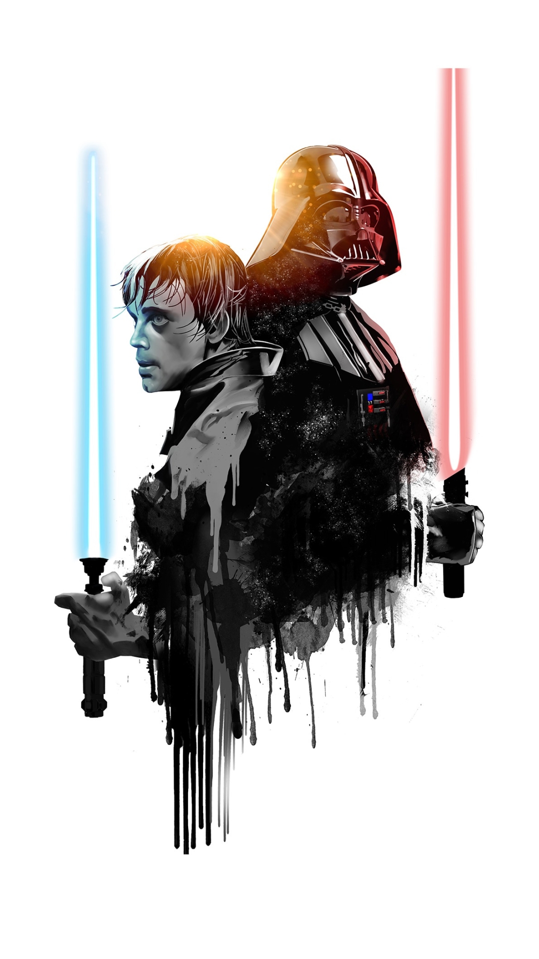 Download mobile wallpaper Star Wars, Sci Fi, Lightsaber, Darth Vader, Luke Skywalker for free.