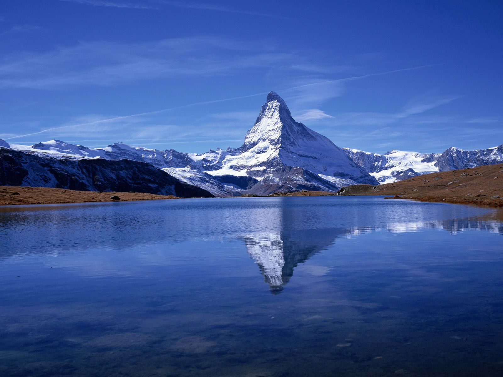 vertex, winter, nature, mountain, top, peak, lake, reflection