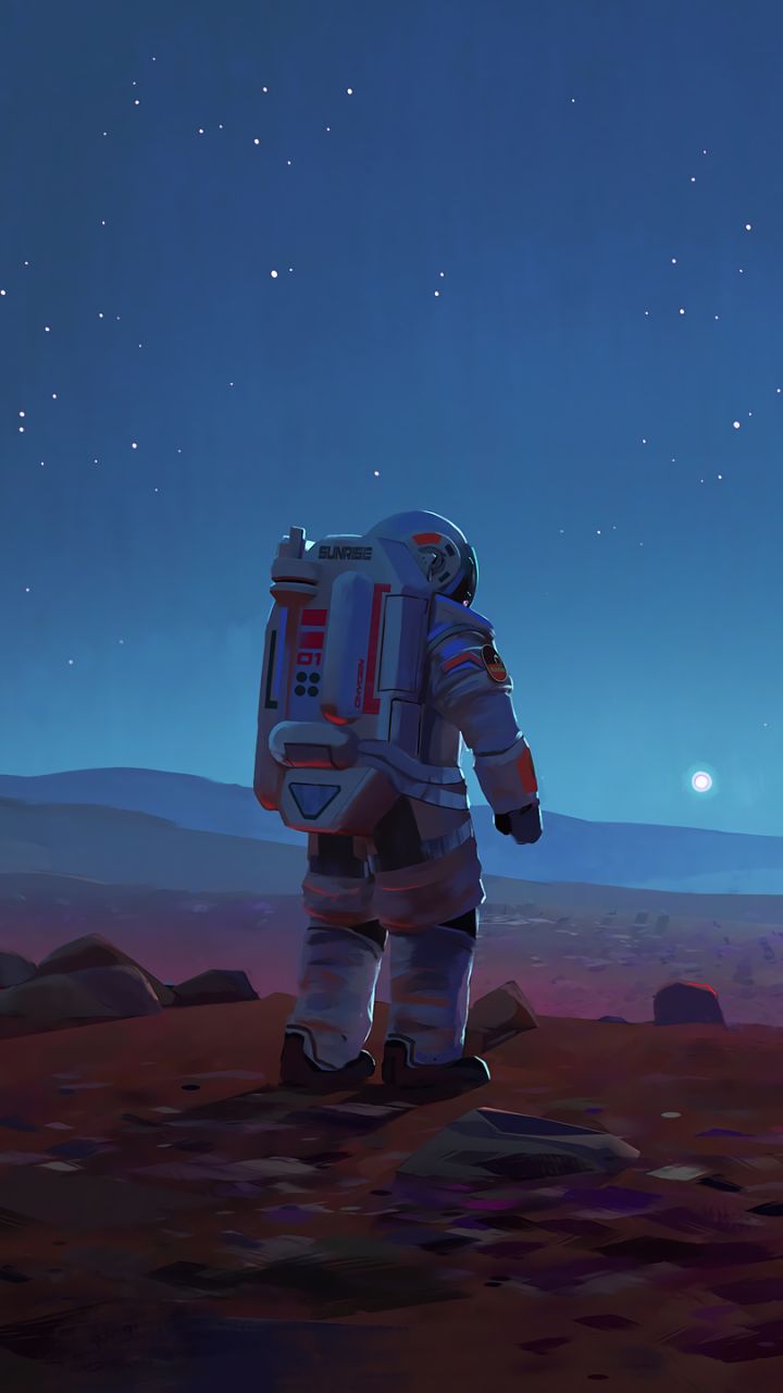 Handy-Wallpaper Science Fiction, Mars, Astronaut kostenlos herunterladen.