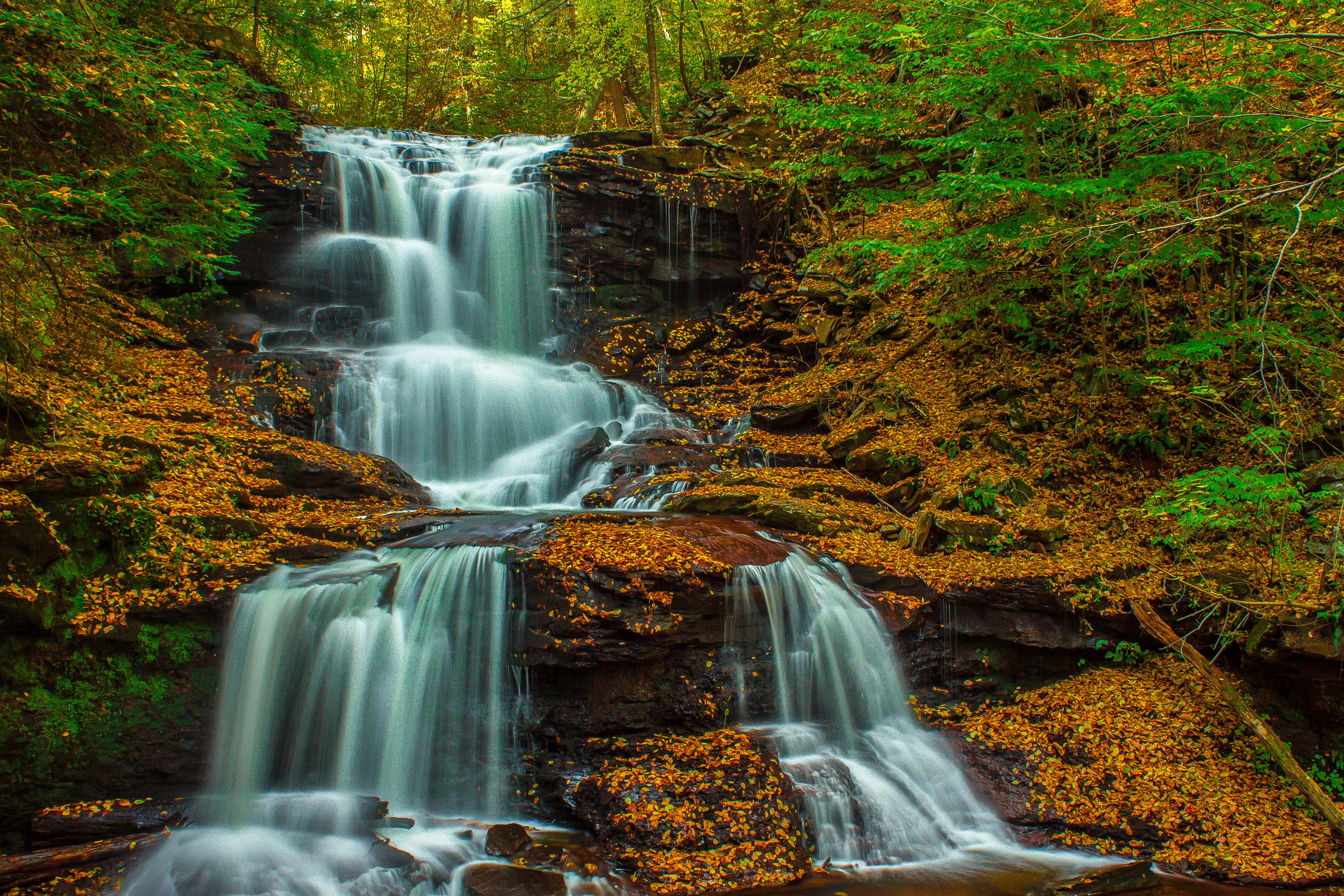 Скачать картинку Осень, Водопады, Водопад, Земля/природа в телефон бесплатно.