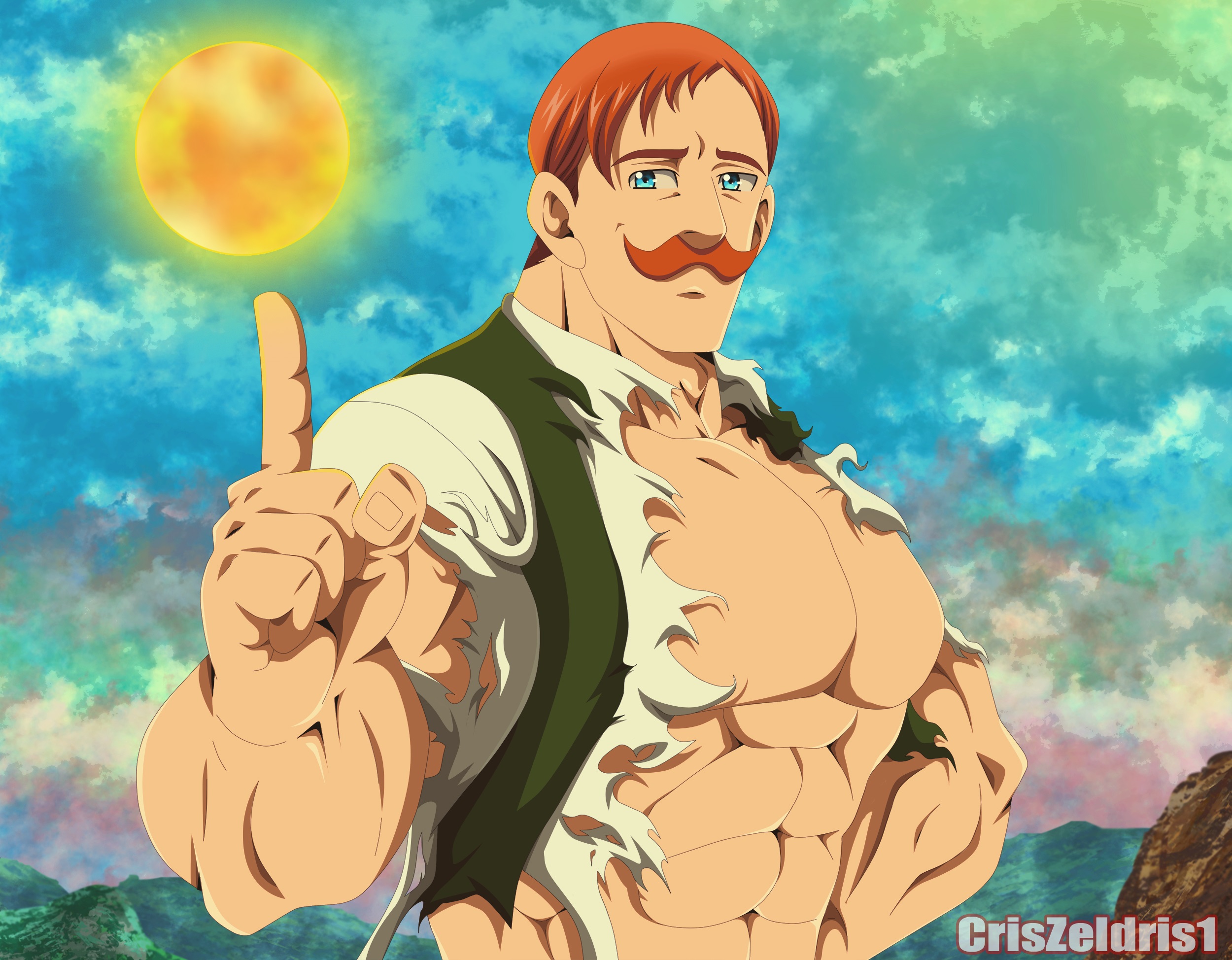 Download mobile wallpaper Anime, Blue Eyes, Orange Hair, The Seven Deadly Sins, Escanor (The Seven Deadly Sins) for free.