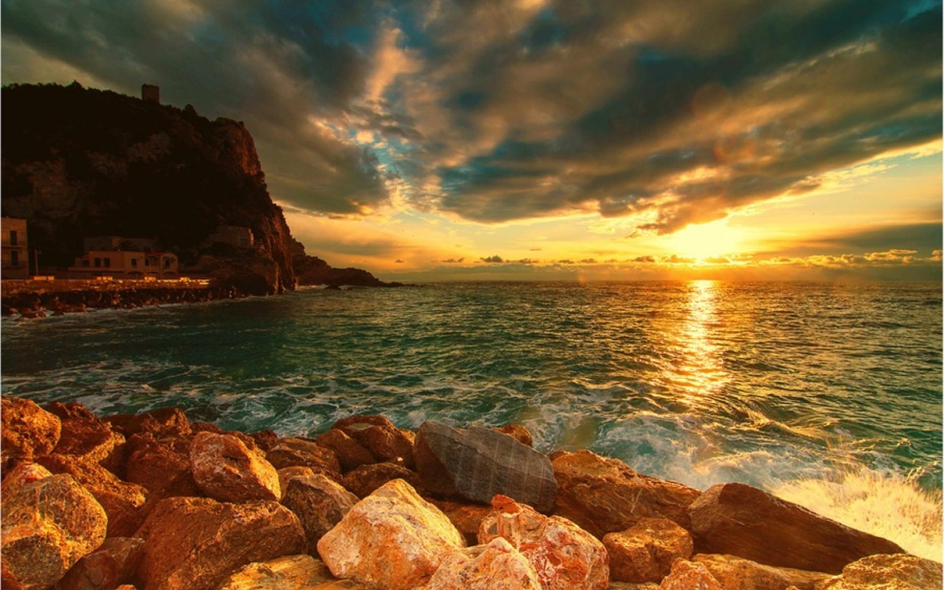 Free download wallpaper Sunset, Sea, Horizon, Ocean, Earth on your PC desktop