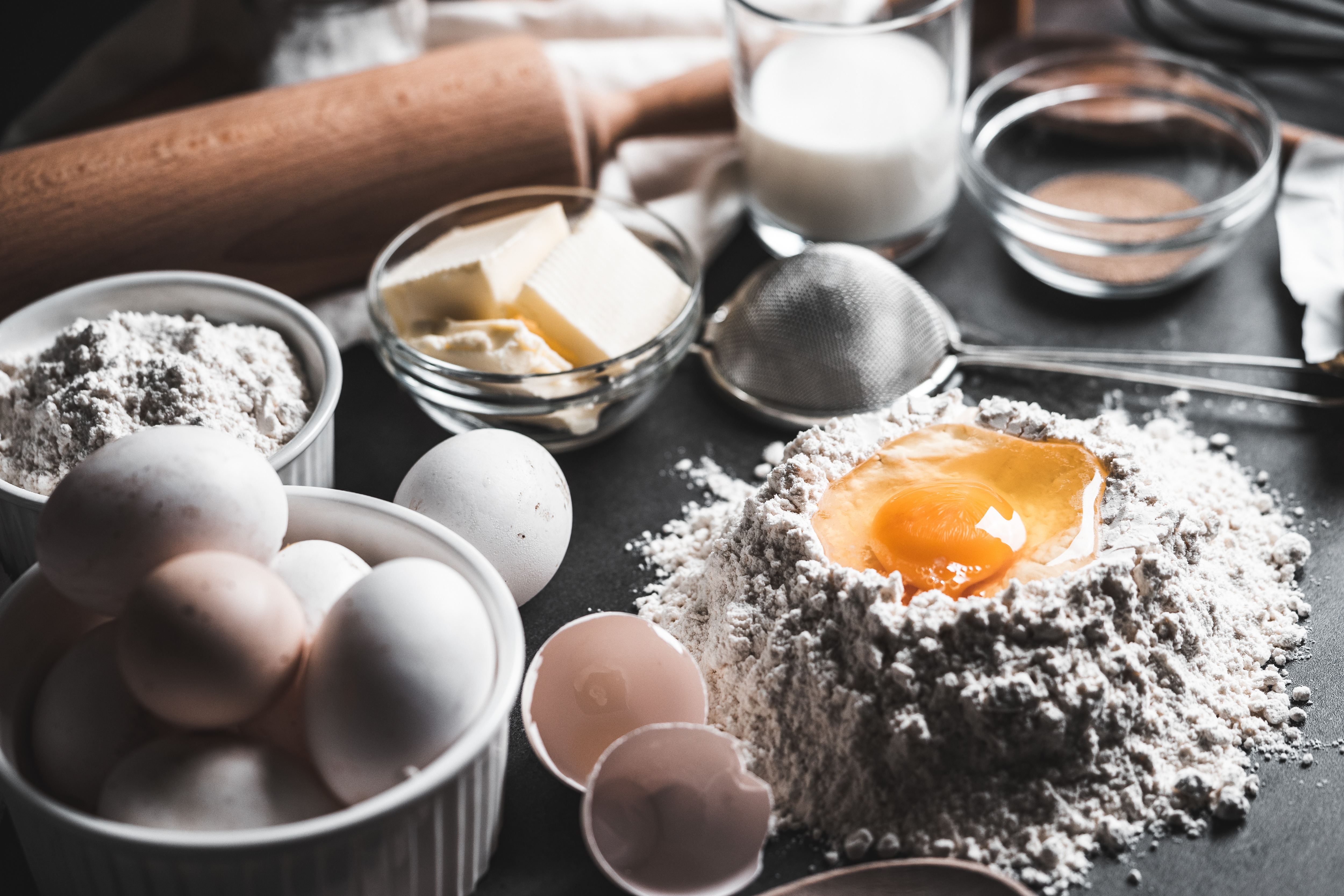 food, egg, flour, still life