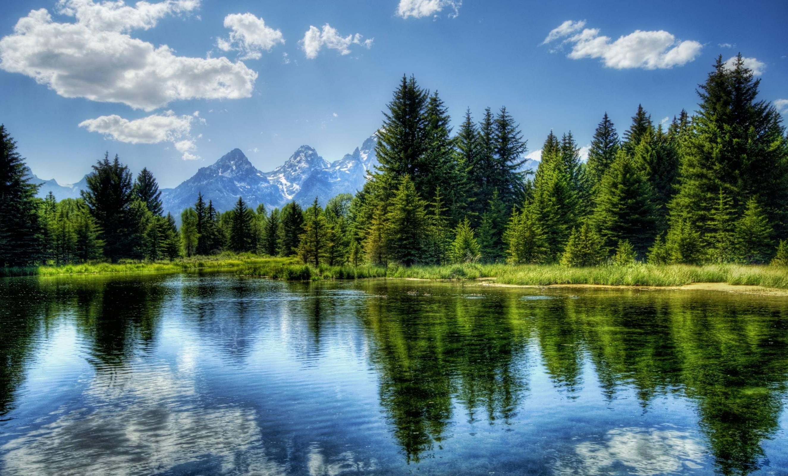 83198 télécharger l'image nature, lac, montagnes, eau, arbres, sky, réflexion - fonds d'écran et économiseurs d'écran gratuits