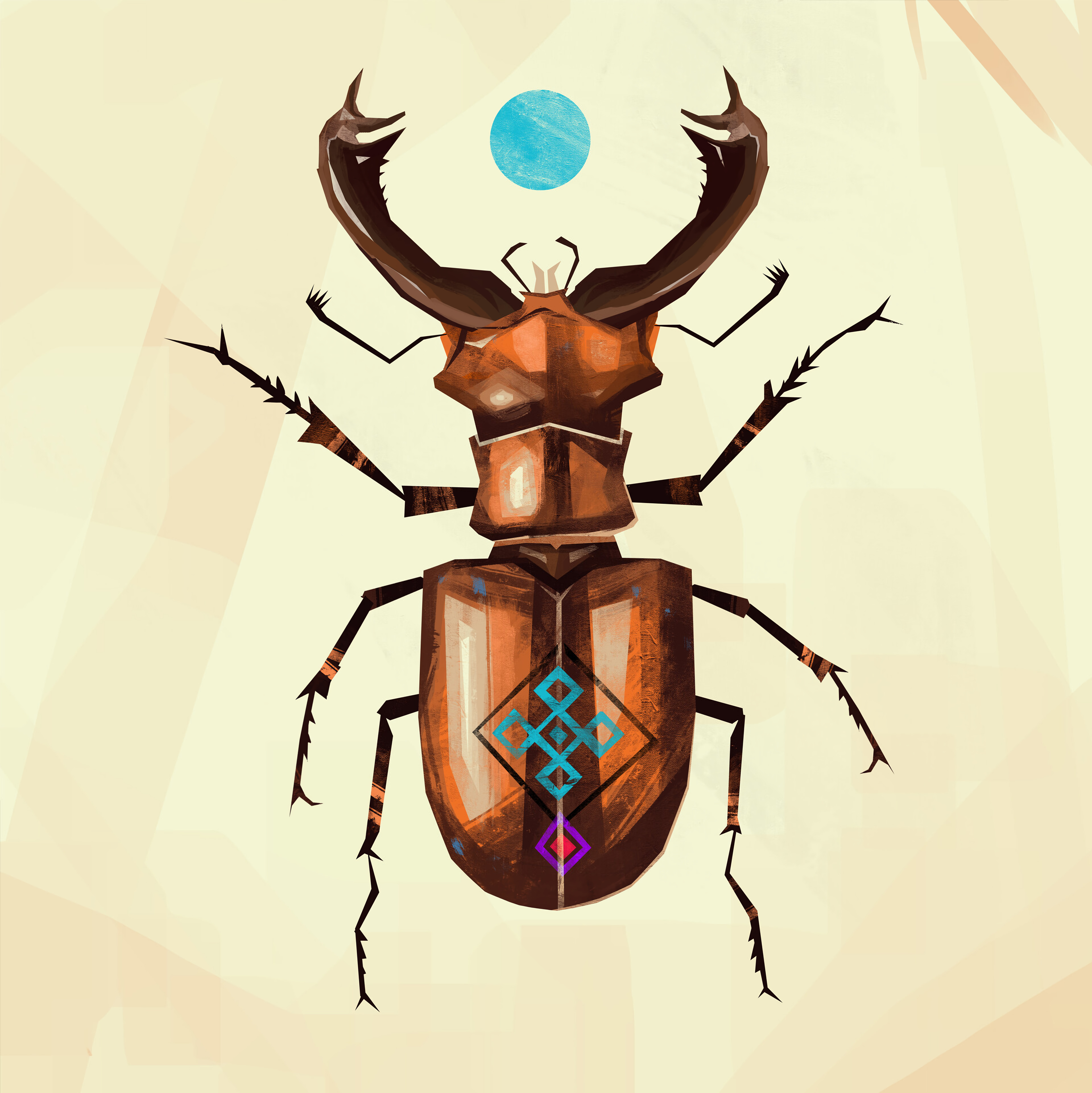 art, pattern, bug, beetle, stag beetle