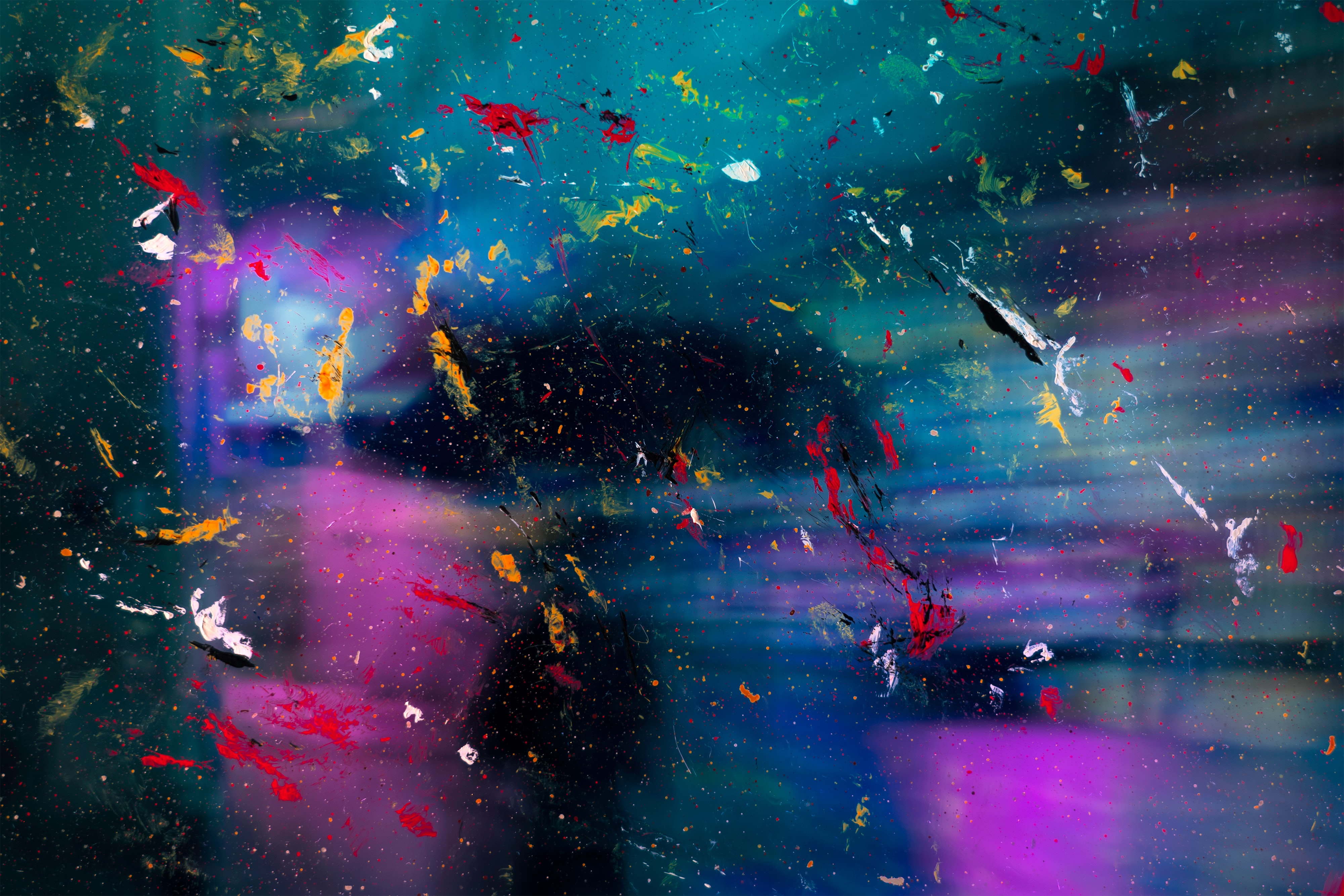 Download mobile wallpaper Abstract, Motley, Spots, Paint, Stains, Multicolored, Glass for free.
