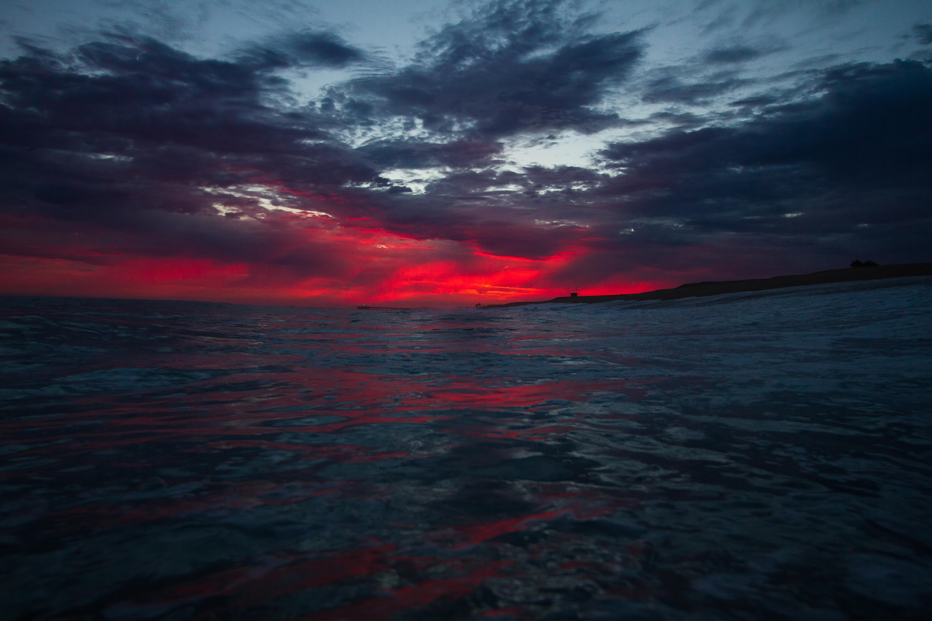 Free download wallpaper Sunset, Sky, Sea, Horizon, Reflection, Ocean, Earth, Cloud on your PC desktop