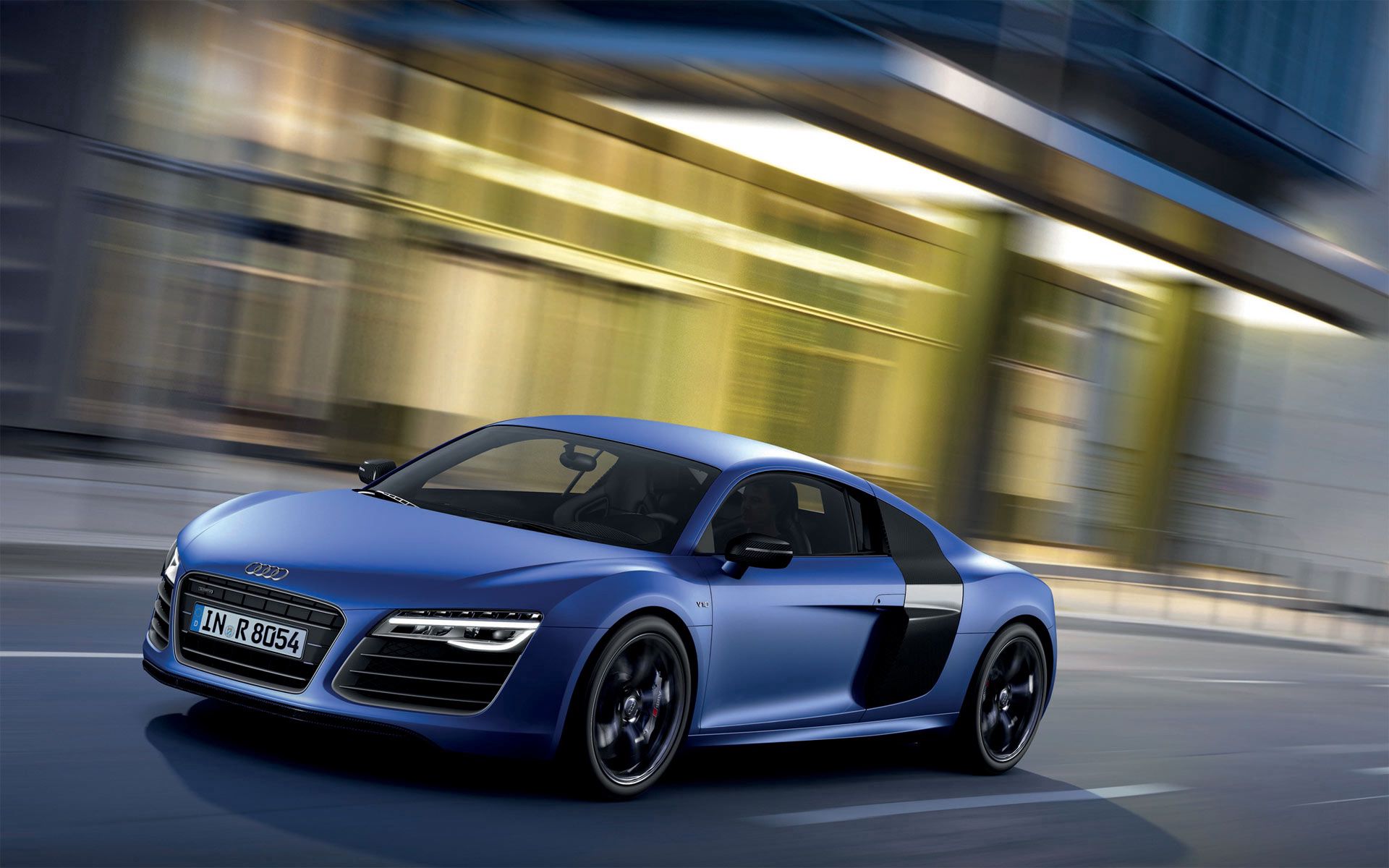 audi, cars, blue, side view, r8, v10 Free Background