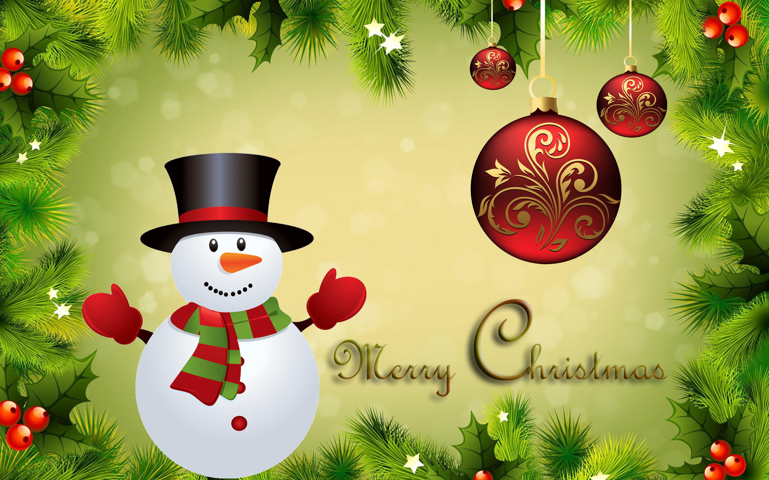 Handy-Wallpaper Feiertage, Weihnachten, Schneemann, Weihnachtsschmuck, Frohe Weihnachten kostenlos herunterladen.