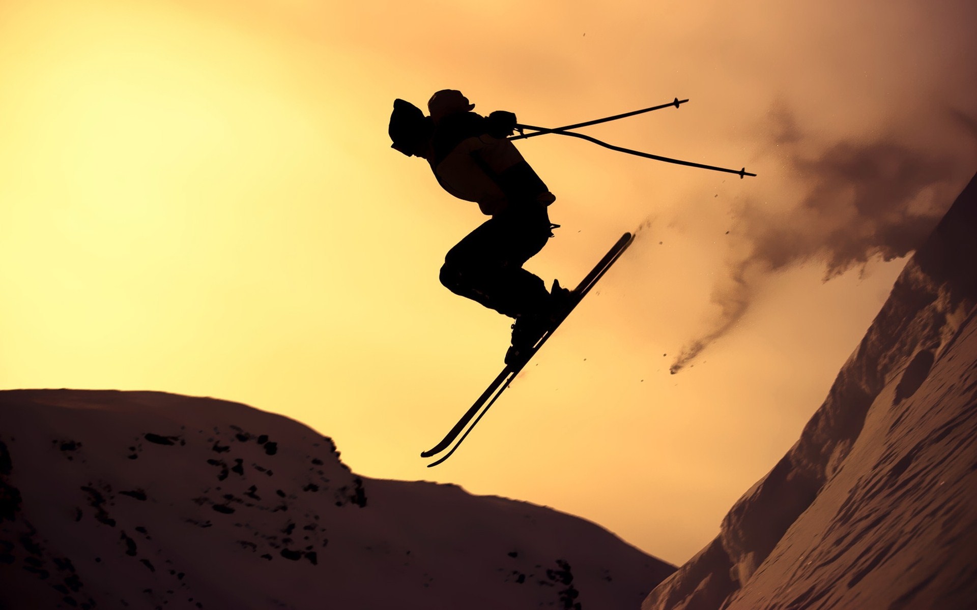 1482086 descargar fondo de pantalla esquí, deporte, silueta: protectores de pantalla e imágenes gratis