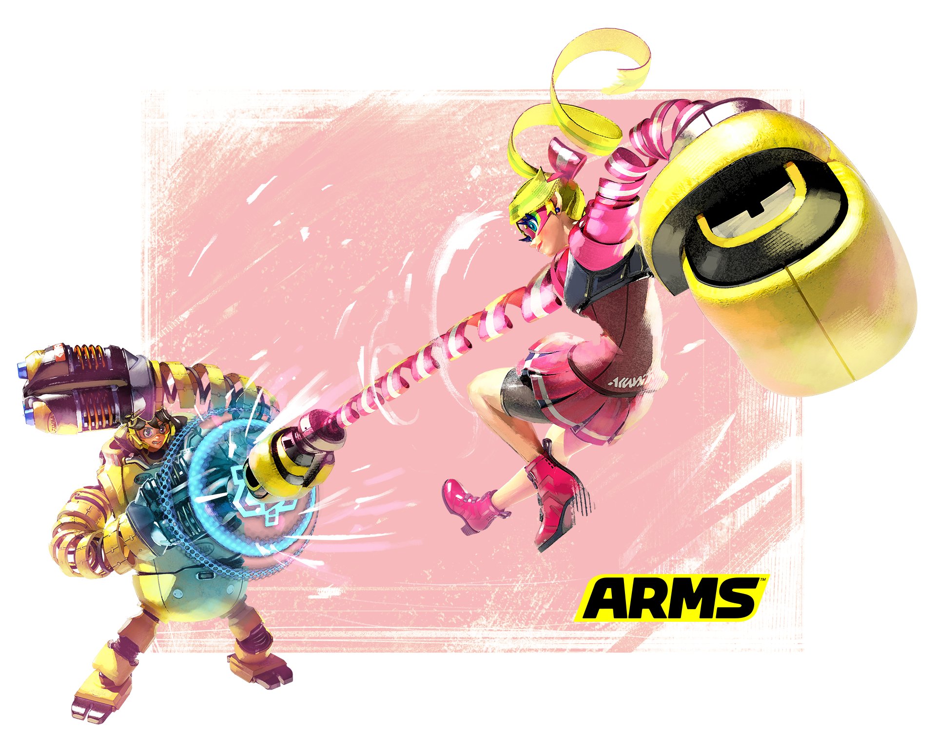 video game, arms, mechanica (arms), ribbon girl (arms)