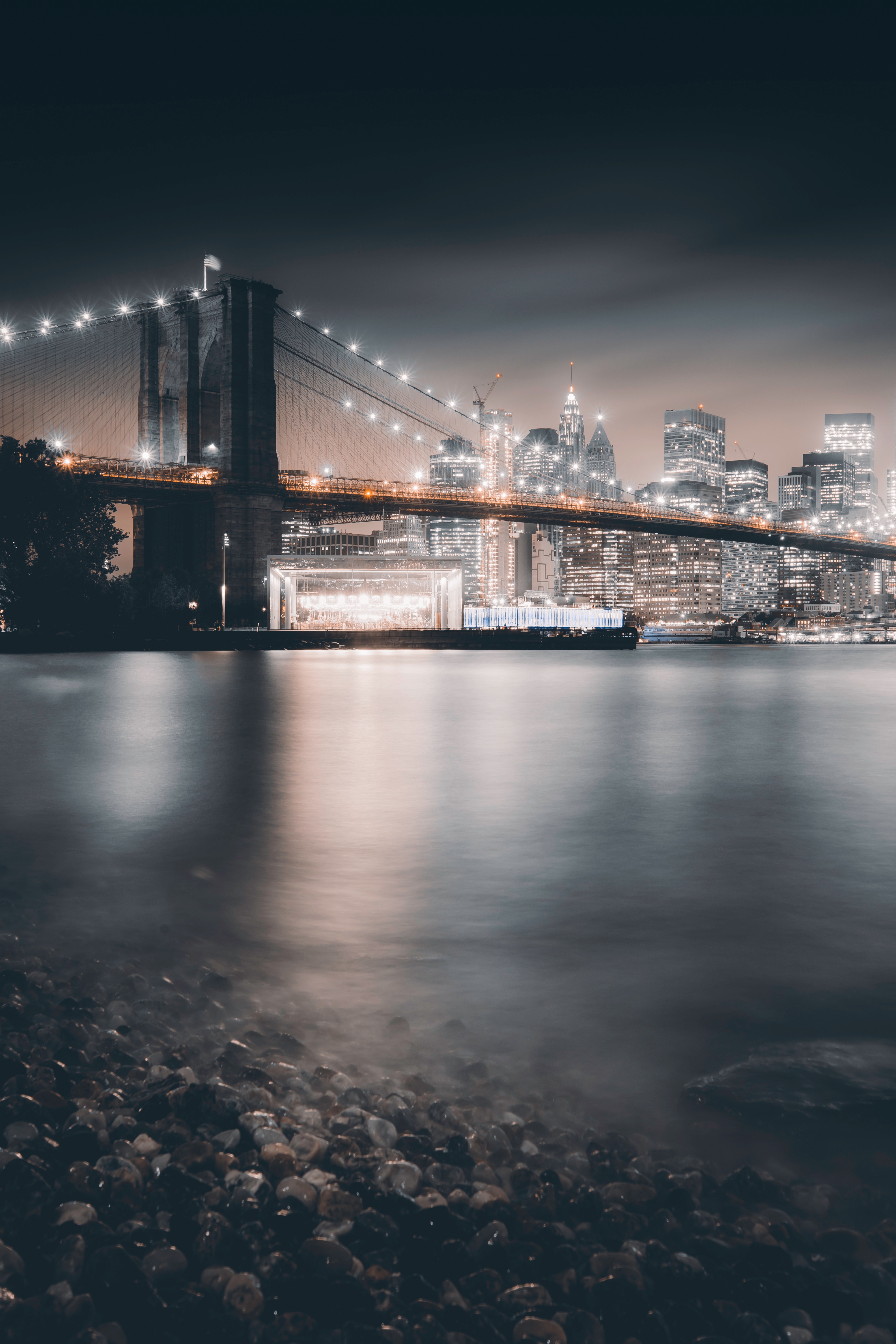 112495 descargar imagen ciudades, ciudad de noche, ciudad nocturna, luces de la ciudad, puente, estados unidos, brooklyn, nos: fondos de pantalla y protectores de pantalla gratis