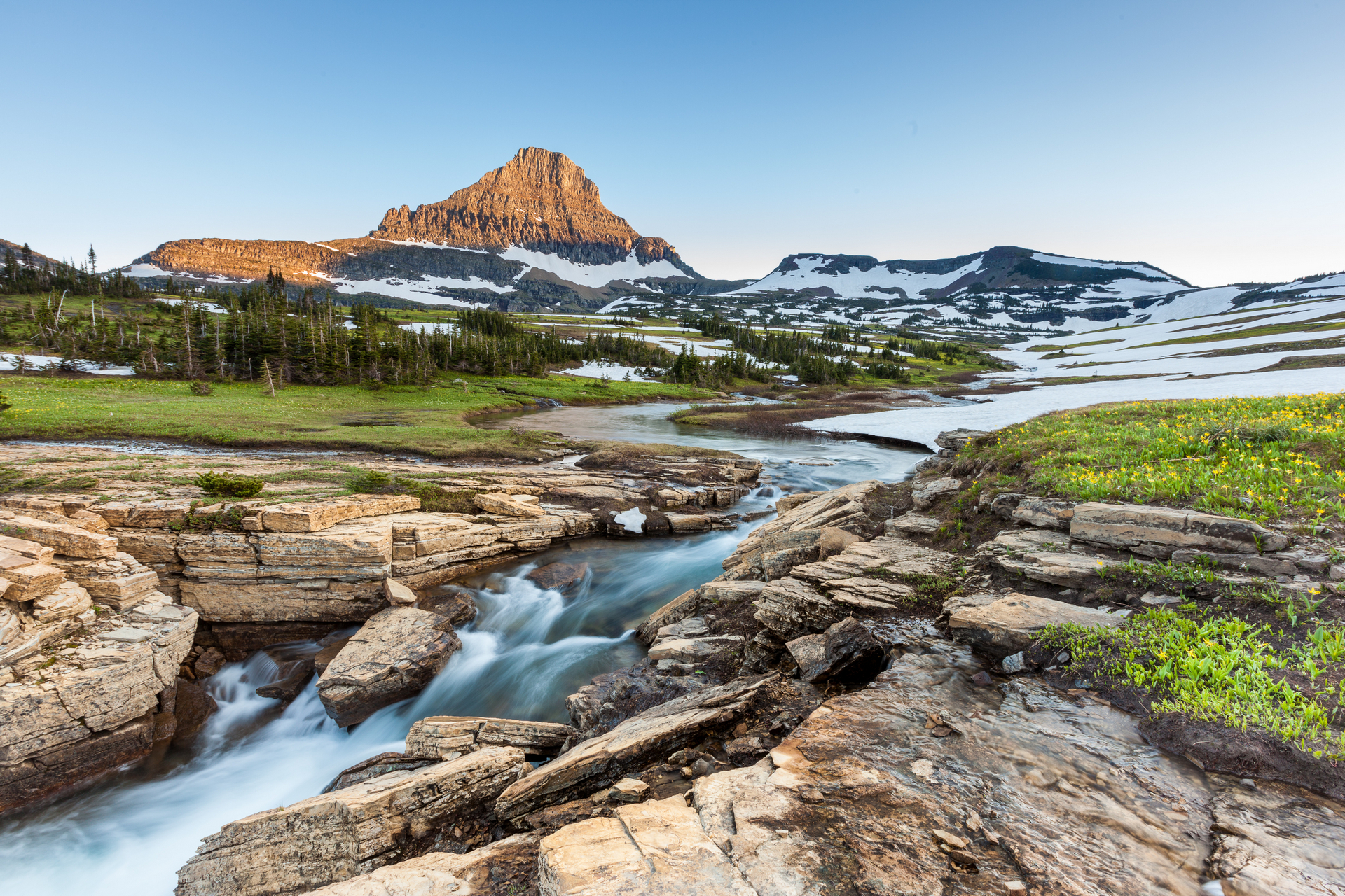 Free download wallpaper Mountains, Snow, Mountain, Earth, Stone, Stream on your PC desktop